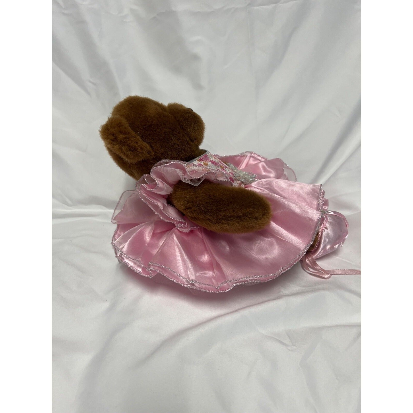 Build a Bear Teddy in pink dress 16"