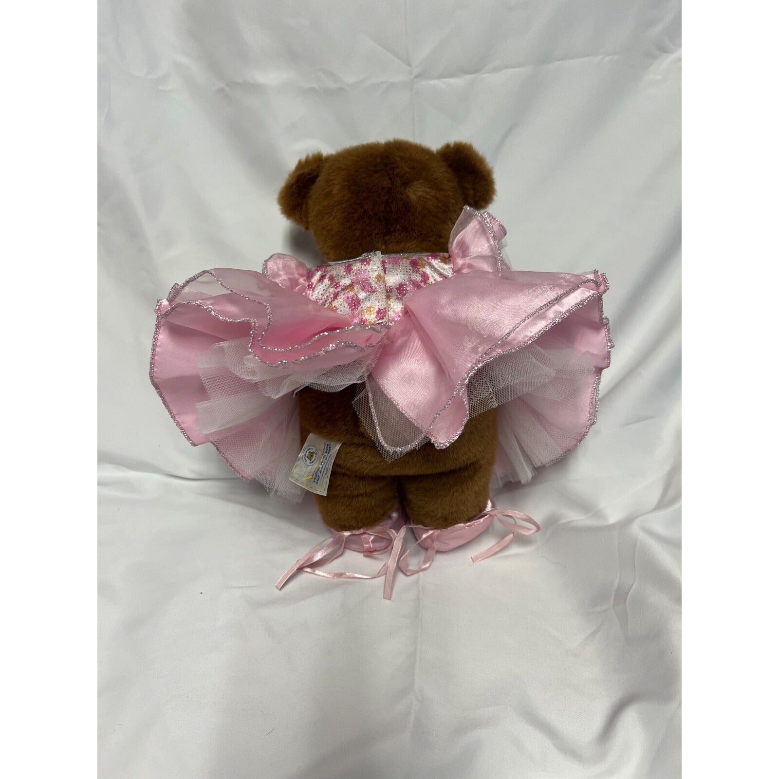 Build a Bear Teddy in pink dress 16"