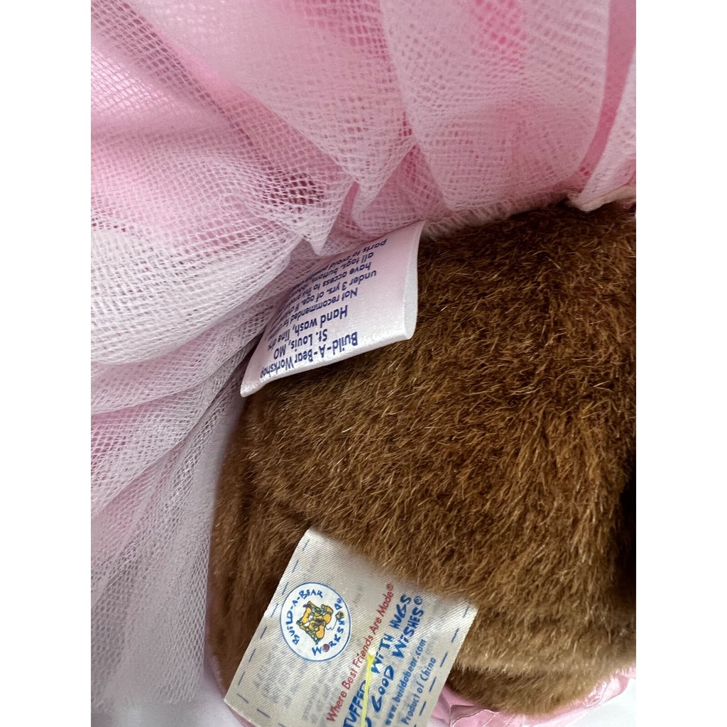 Build a Bear Teddy in pink dress 16"