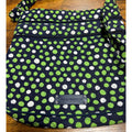 Vera Bradley crossbody bag navy blue with green and white polka-dots
