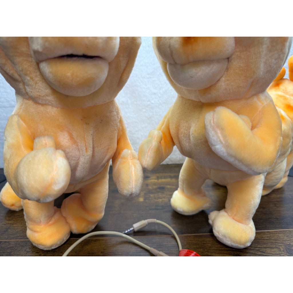 Pair Of Vintage Animated Teddy Ruxpin Pal Grubby & Connection Cable untested