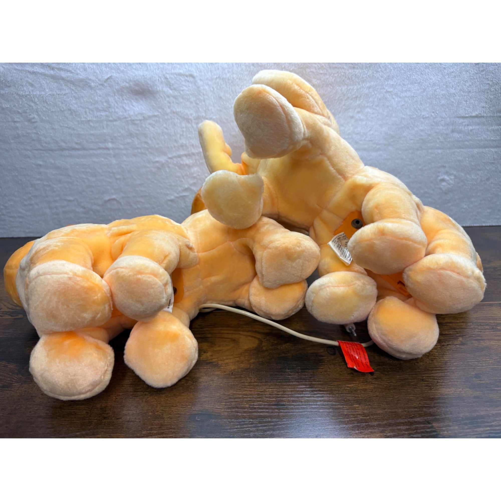 Pair Of Vintage Animated Teddy Ruxpin Pal Grubby & Connection Cable untested