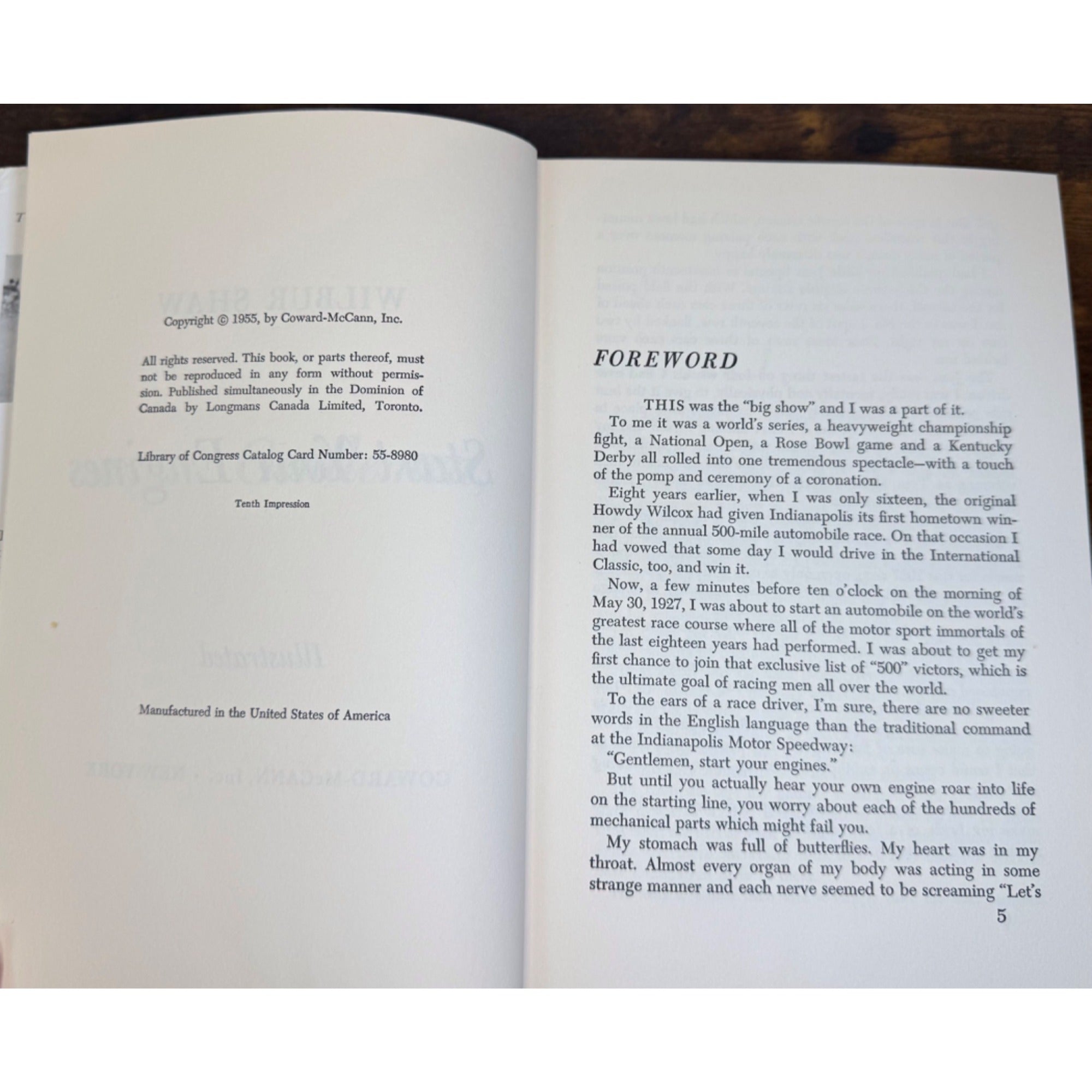 Gentlemen Start Your Engines By Wilbur Shaw Hardcover Racing Autobiography