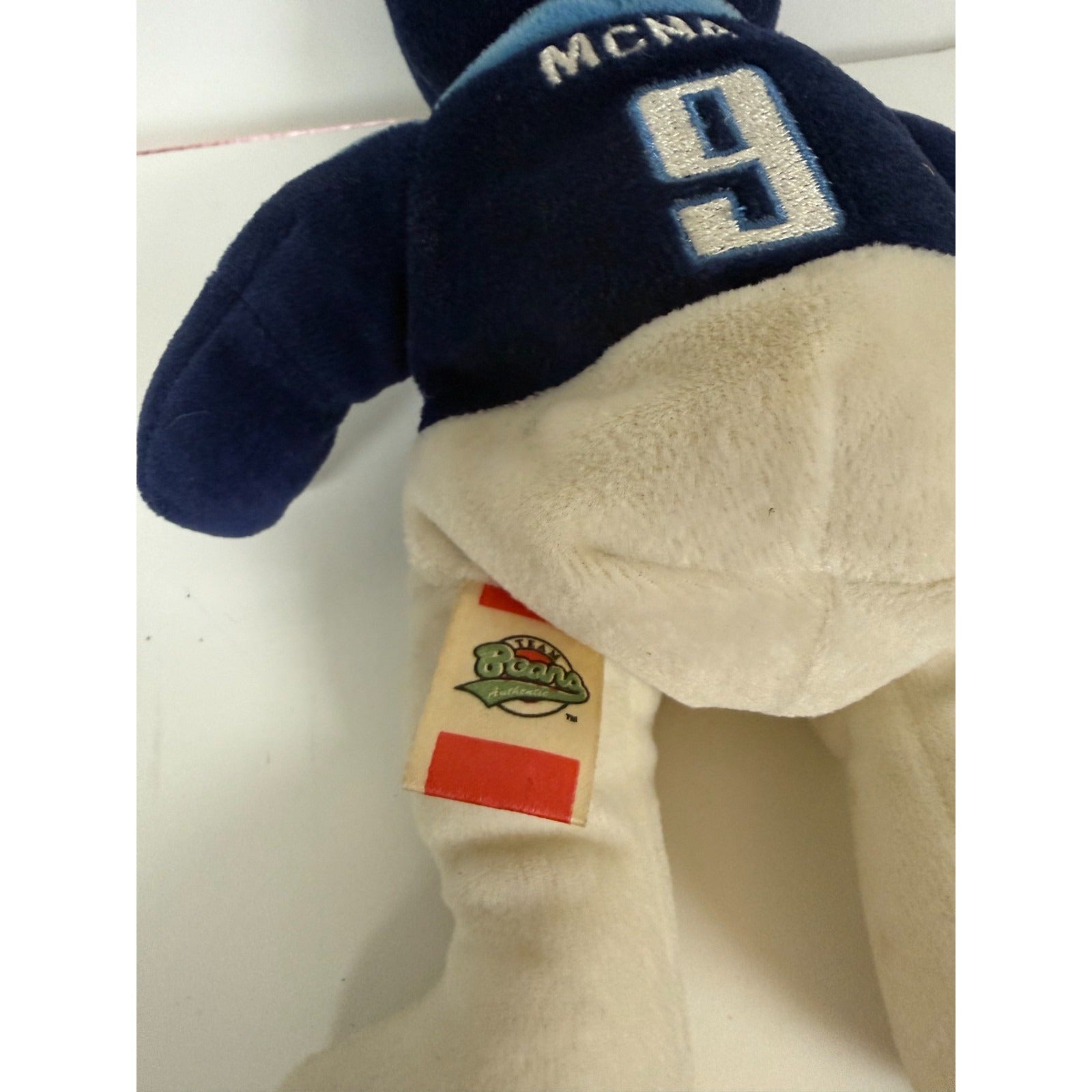 Vintage 1999 Bears Authentic Tennessee Titans Mcnair #9 beanie bear 8.5 inches