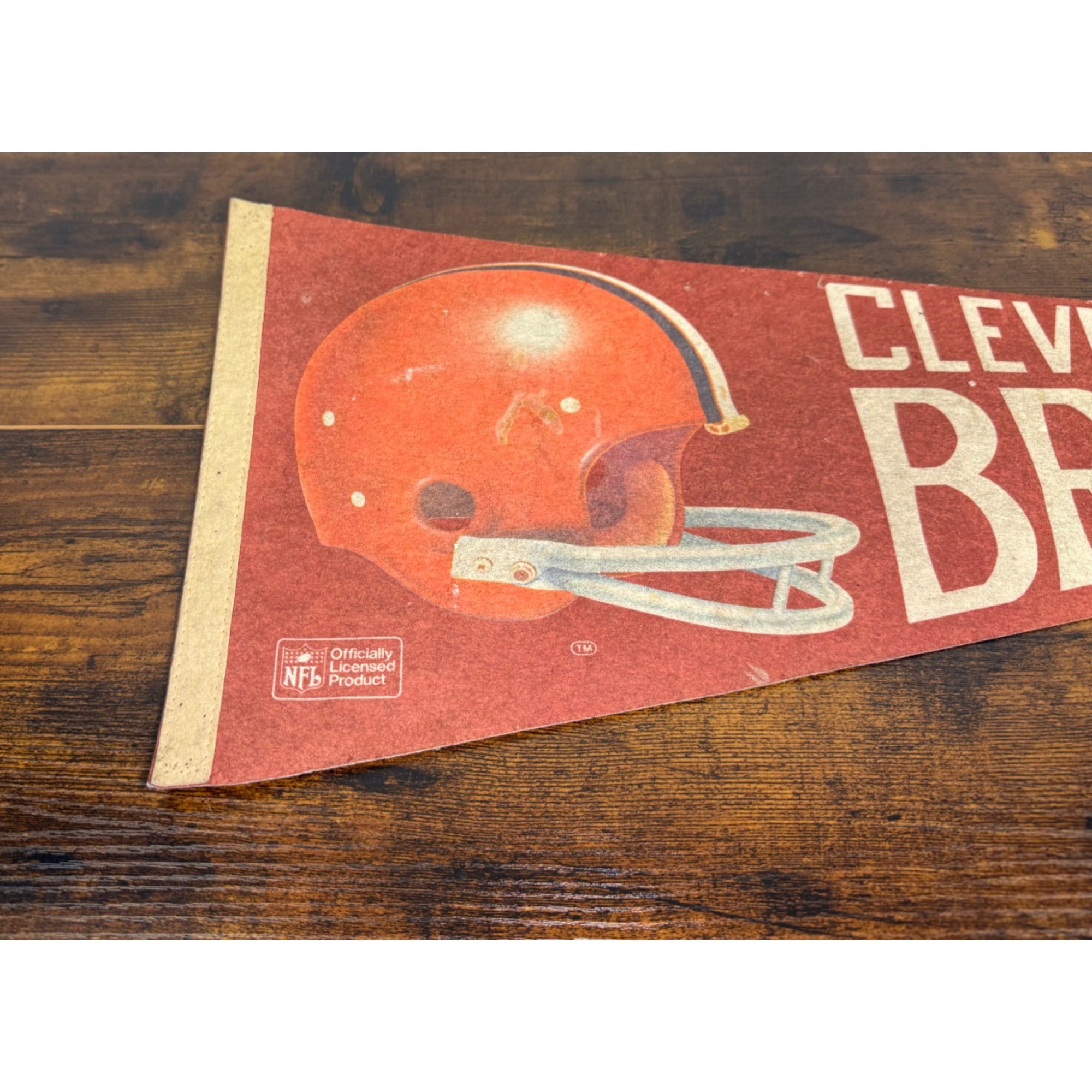 Vintage Cleveland Browns NFL Licensed Pennant With Retro Helmet Design