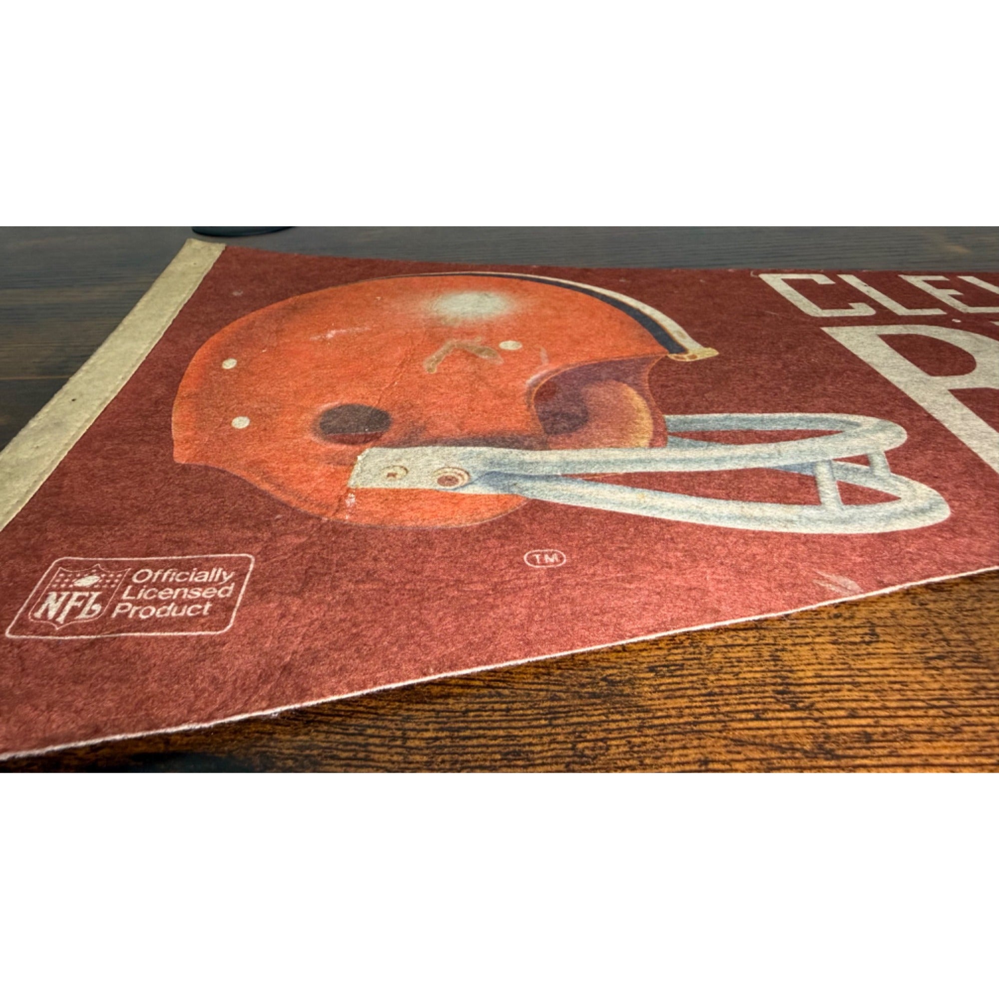 Vintage Cleveland Browns NFL Licensed Pennant With Retro Helmet Design