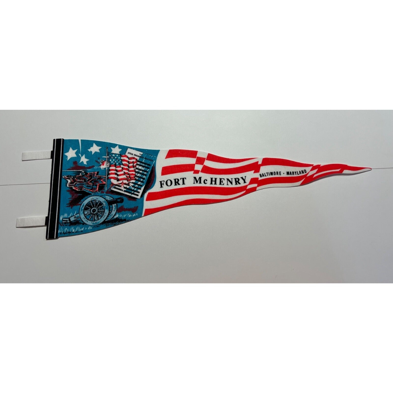 Vintage Fort McHenry Baltimore Maryland Felt Flag Pennant Star Spangled Banner