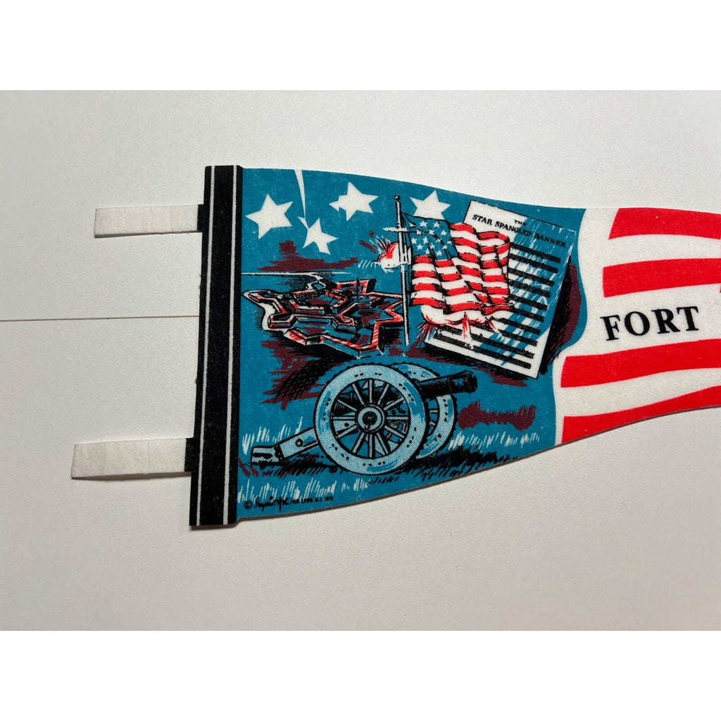 Vintage Fort McHenry Baltimore Maryland Felt Flag Pennant Star Spangled Banner