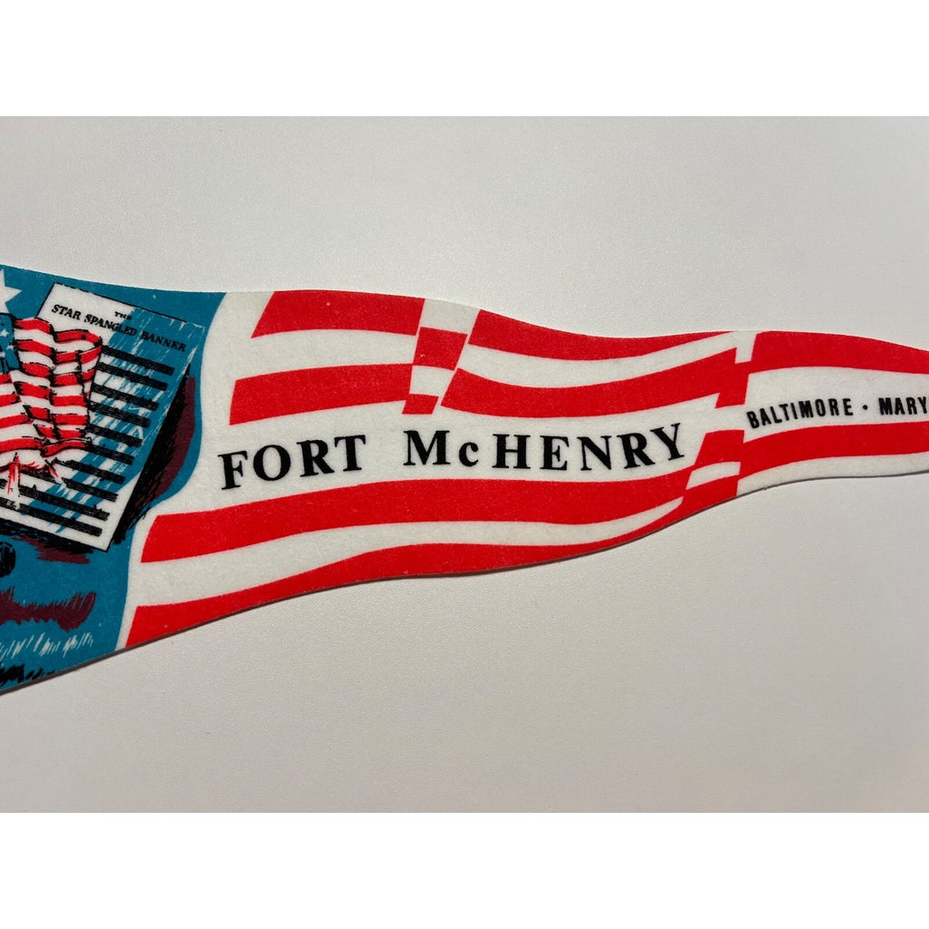 Vintage Fort McHenry Baltimore Maryland Felt Flag Pennant Star Spangled Banner