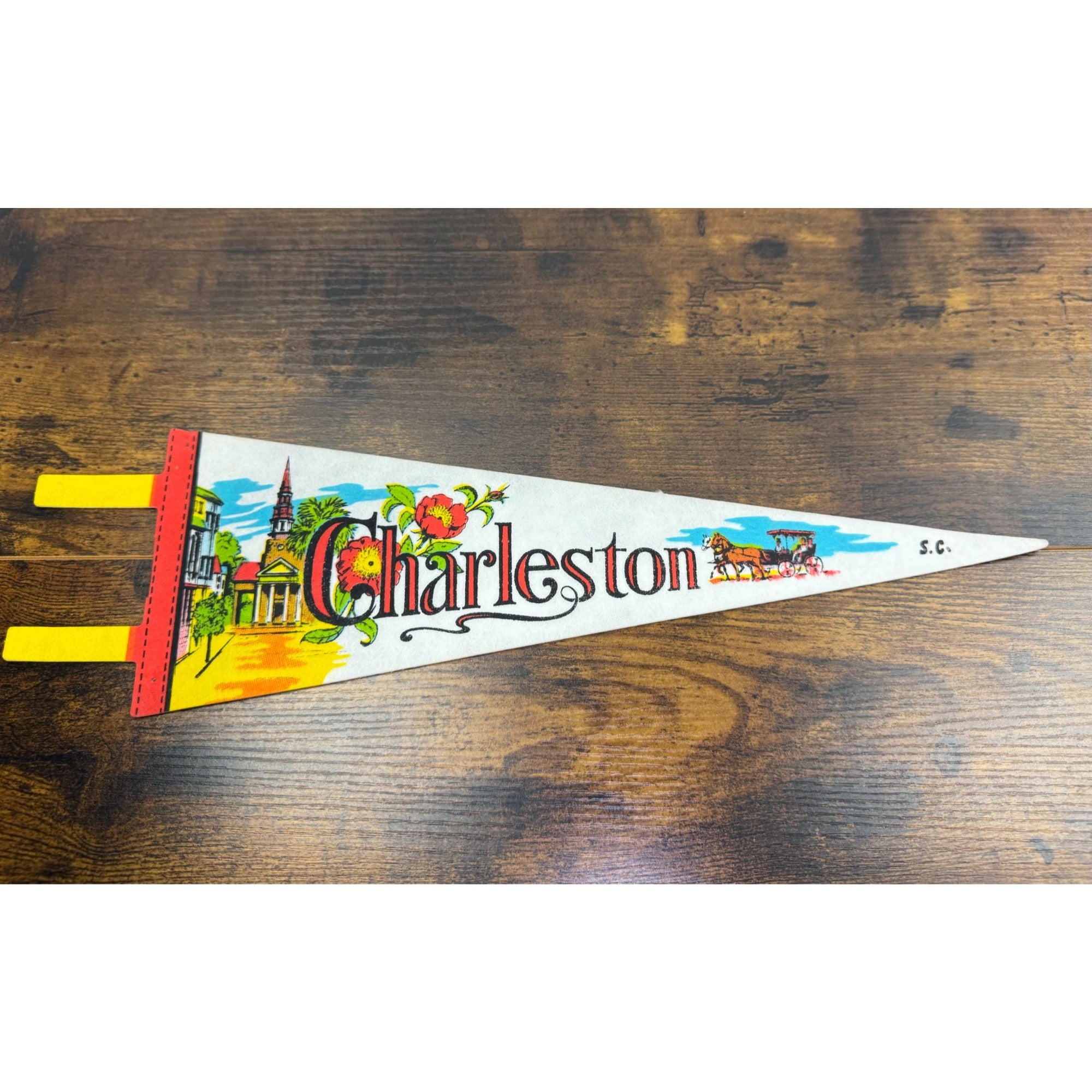 Vintage Charleston SC Felt Pennant 14 inches