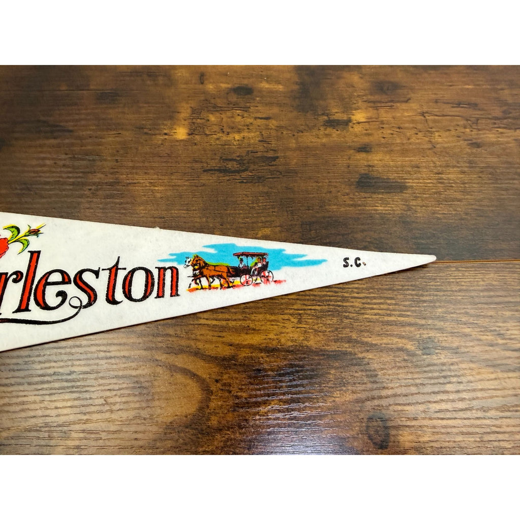 Vintage Charleston SC Felt Pennant 14 inches