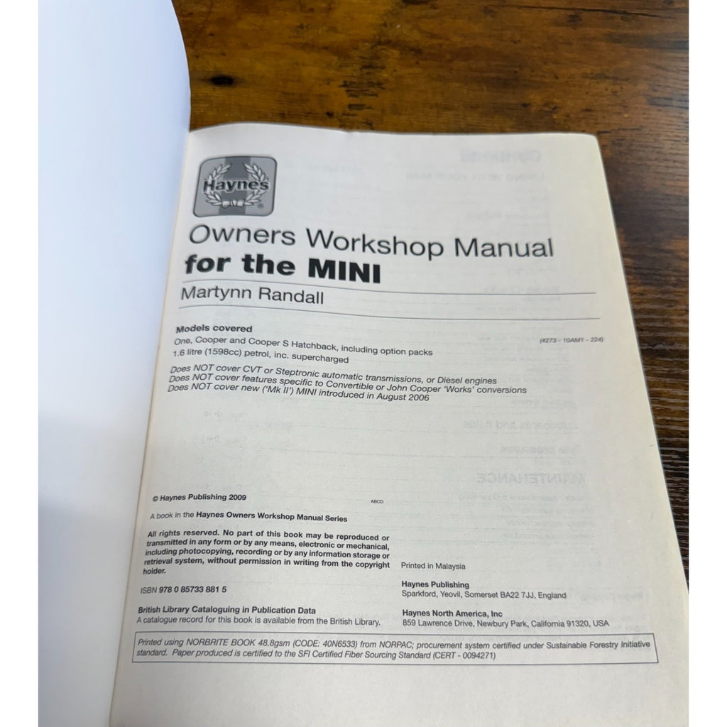 Haynes Owners Workshop Manual Mini July 2001-2006 Y to Reg petrol