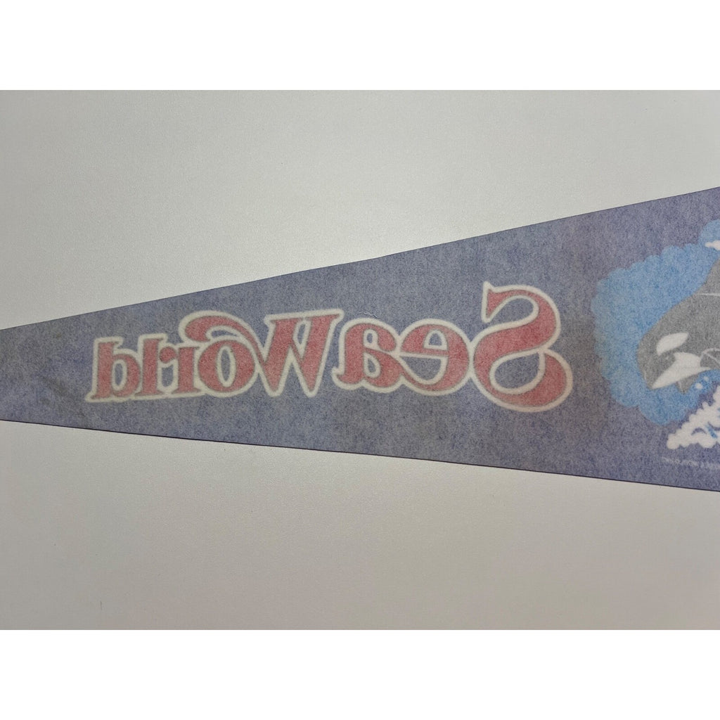 Sea World Pennant 26.5" (29.5" With Ties) x 8.75" Vintage 1980 Shamu Whale