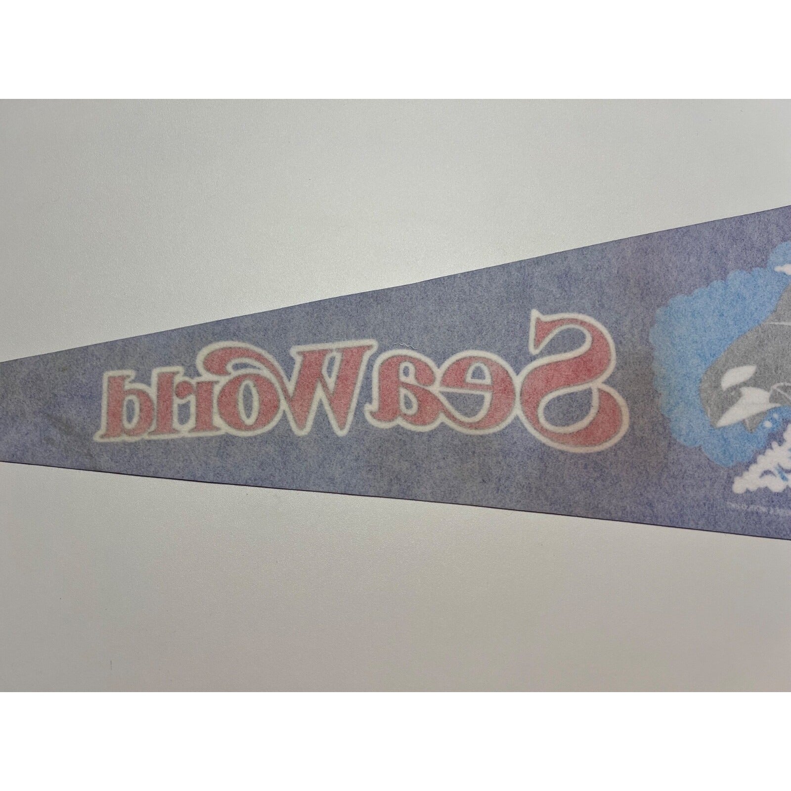 Sea World Pennant 26.5" (29.5" With Ties) x 8.75" Vintage 1980 Shamu Whale