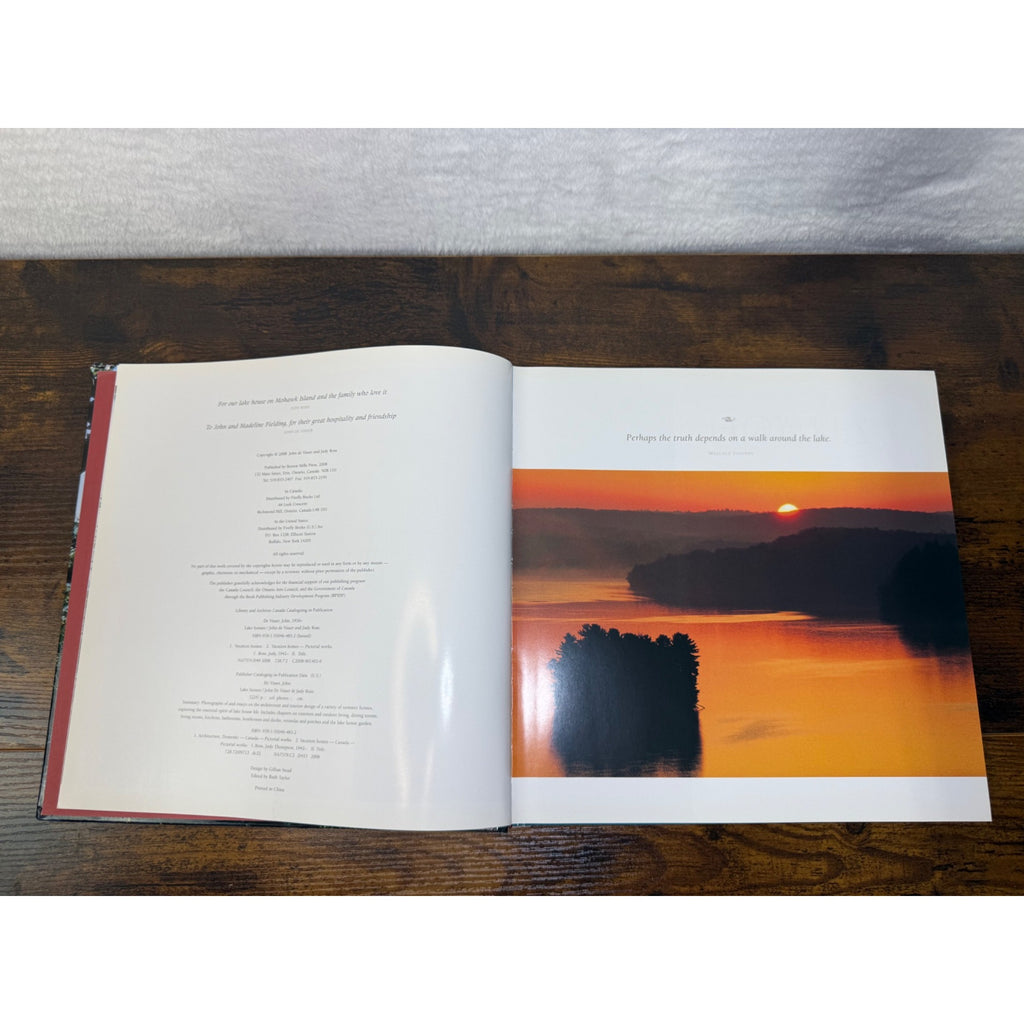 Lake Houses By John De Visser & Judy Ross Hardcover Coffee Table Book