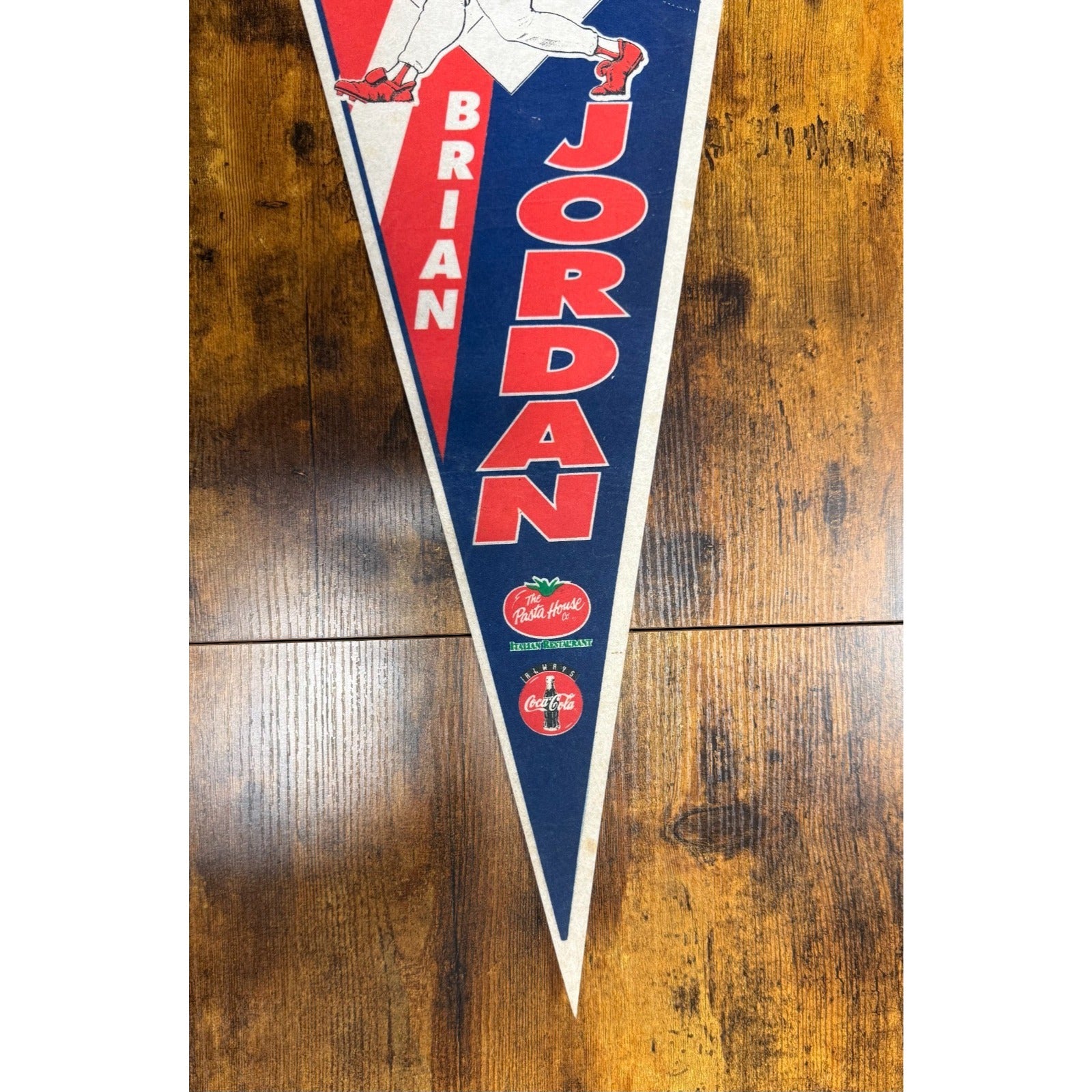 Vintage 1995 St. Louis Cardinals Brian Jordan pennant The Pasta House Co.