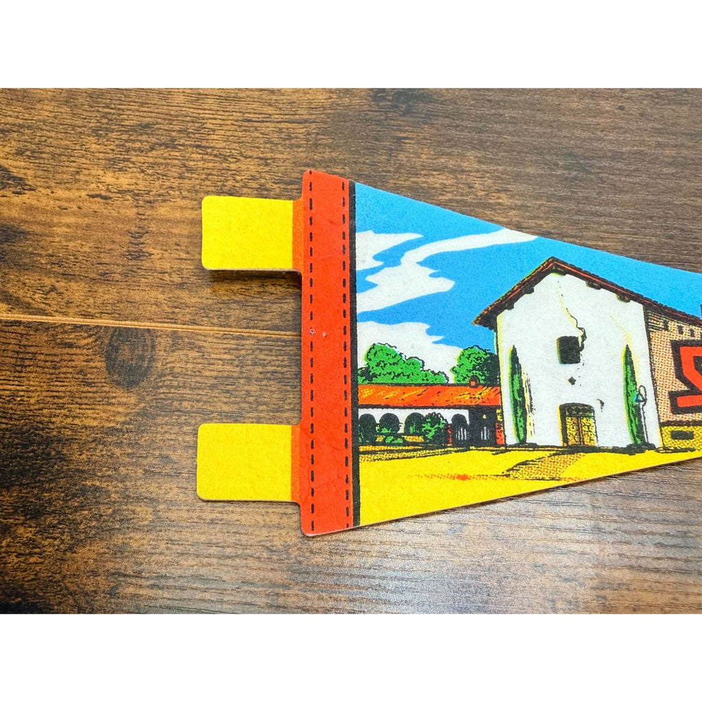 Vintage Mission San Miguel Souvenir Felt Pennant Mini Collectible 8.5 inches