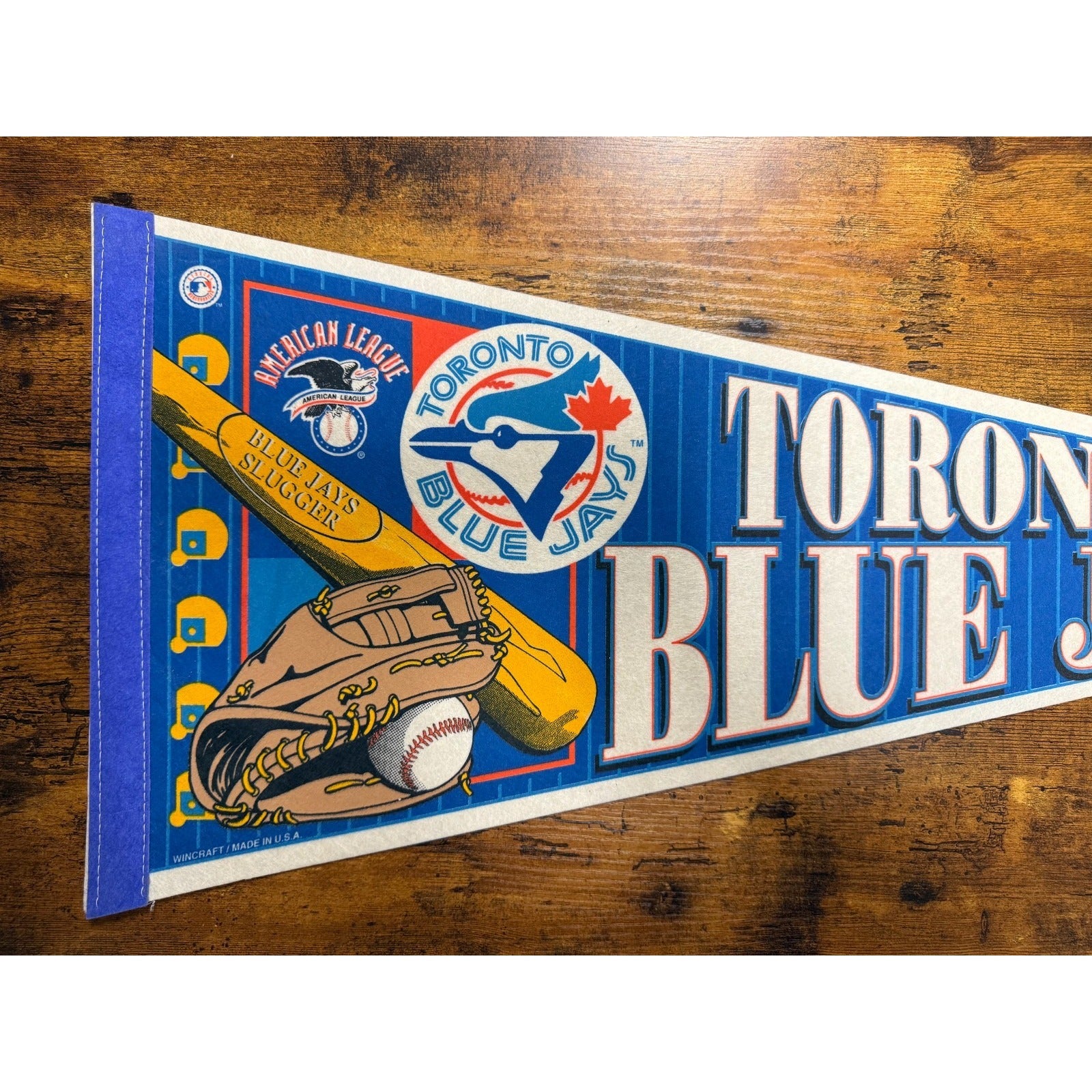 Vintage Toronto Blue Jays baseball pennant Made in USA