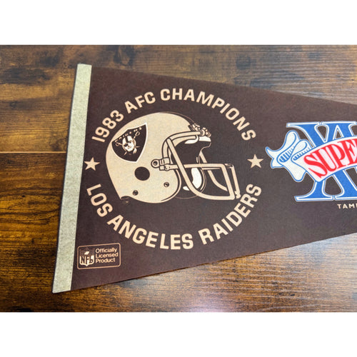 1984 Los Angeles Raiders Super Bowl XVIII Champions Pennant Vintage NFL 30 inches