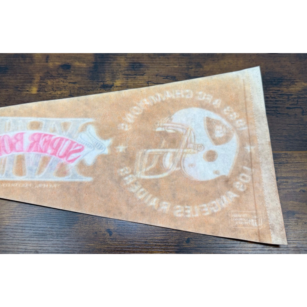 1984 Los Angeles Raiders Super Bowl XVIII Champions Pennant Vintage NFL 30 inches