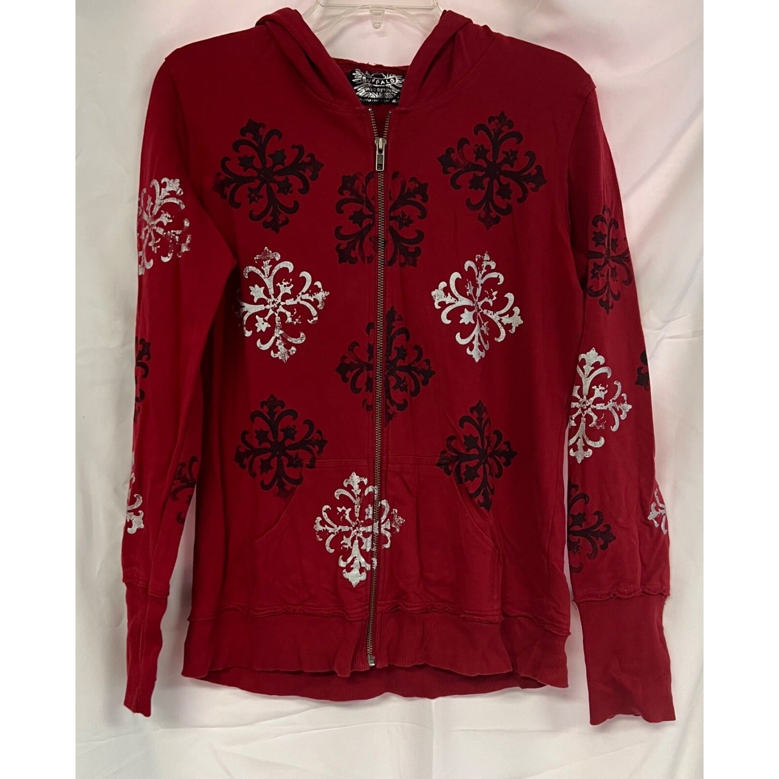 Women's Buffalo by David Bitton red long sleeve zip up hoodie size XL