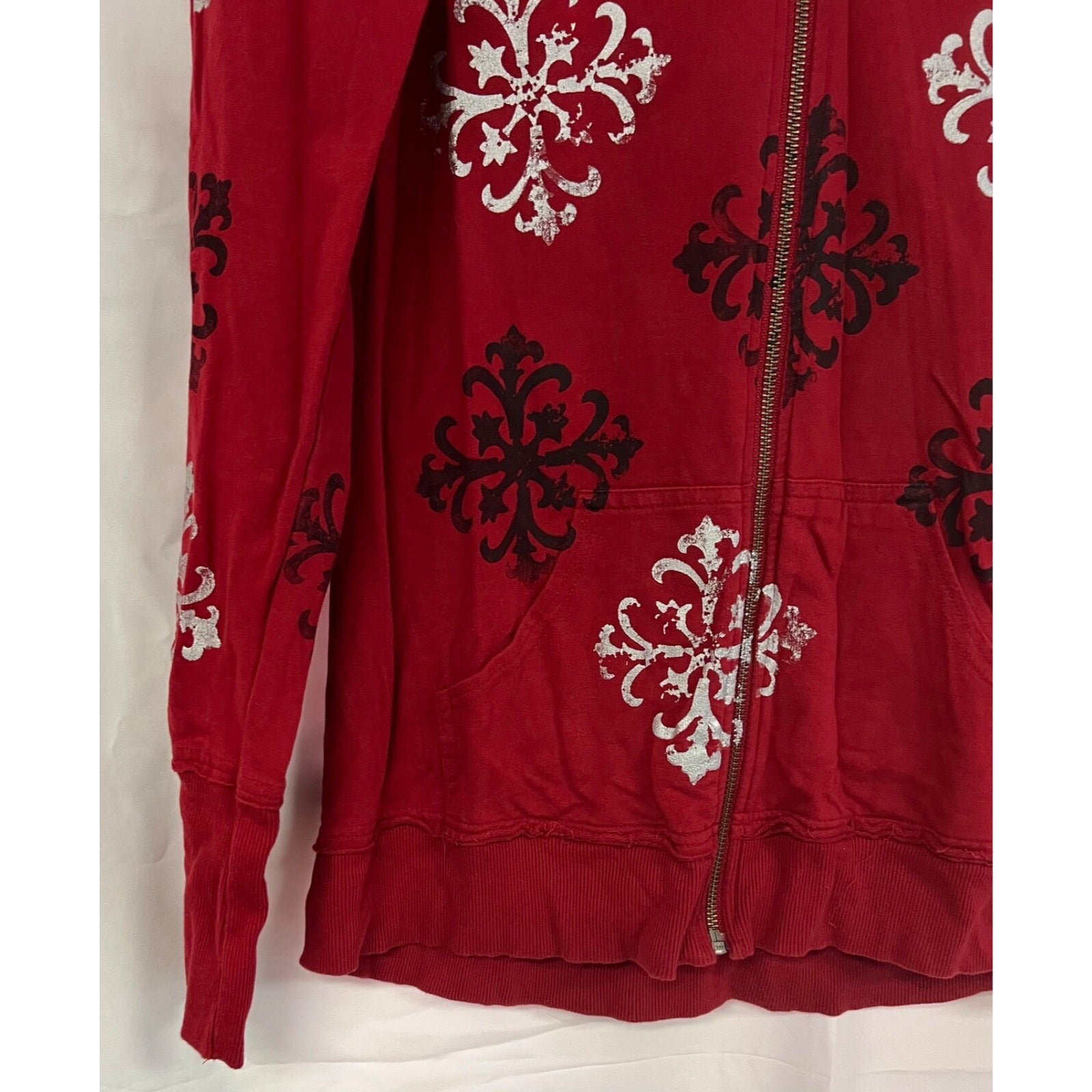 Women's Buffalo by David Bitton red long sleeve zip up hoodie size XL