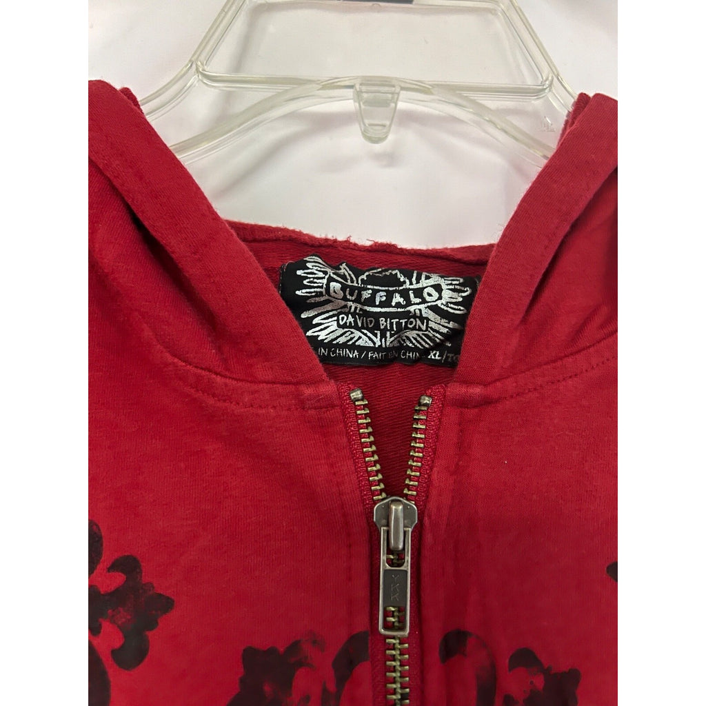 Women's Buffalo by David Bitton red long sleeve zip up hoodie size XL