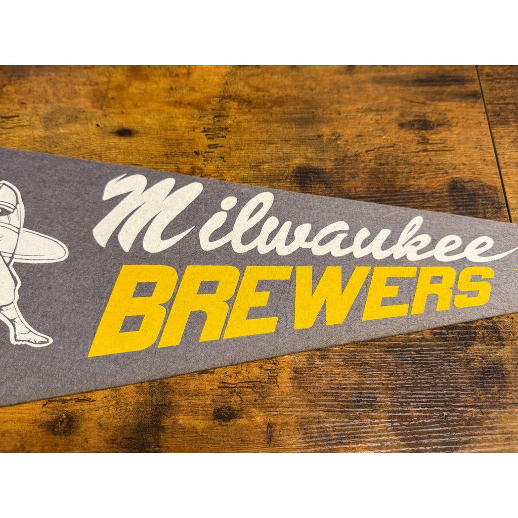 Vintage MLB Milwaukee Brewers pennant faded