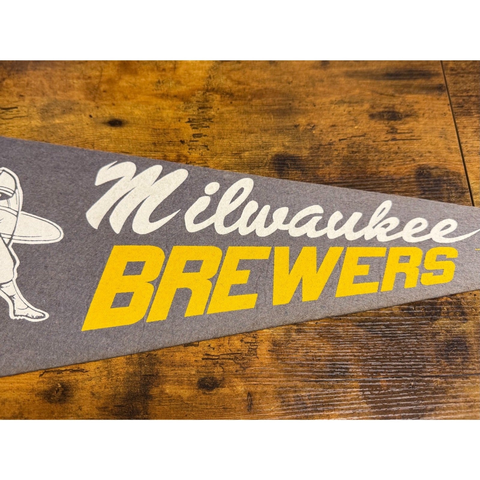 Vintage MLB Milwaukee Brewers pennant faded