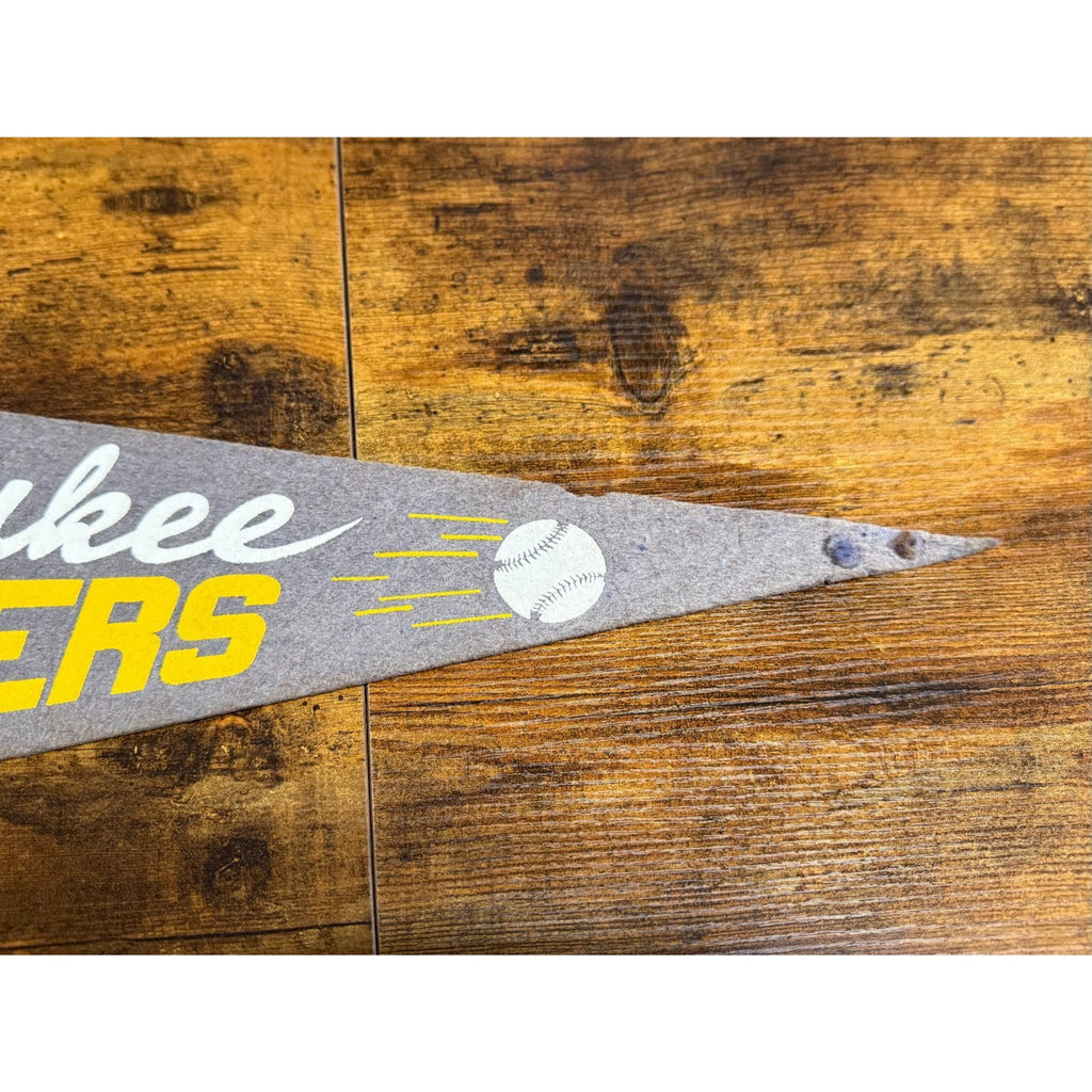 Vintage MLB Milwaukee Brewers pennant faded