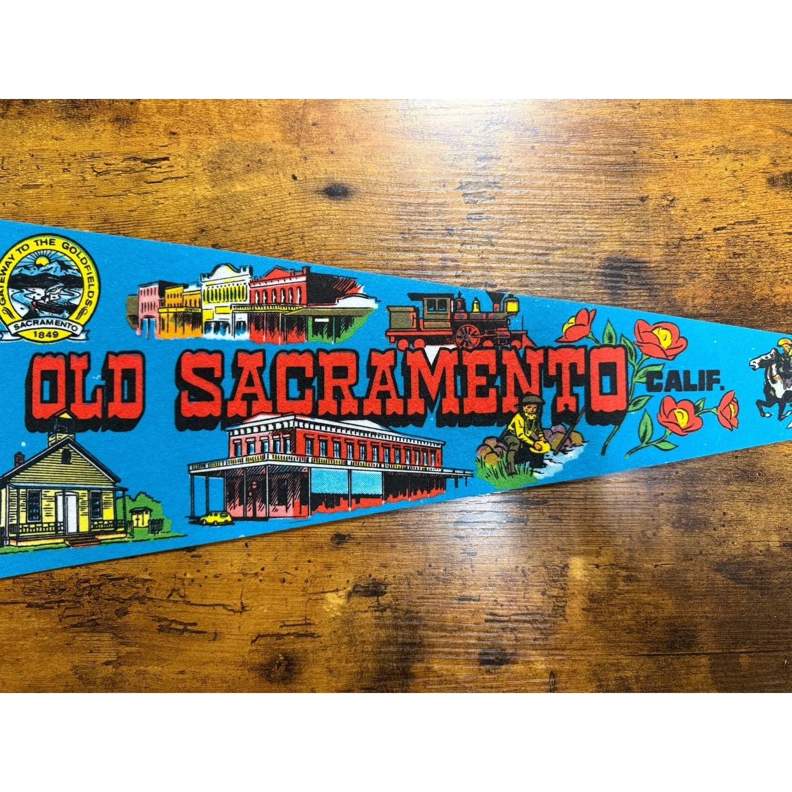 Vintage Old Sacramento, California pennant