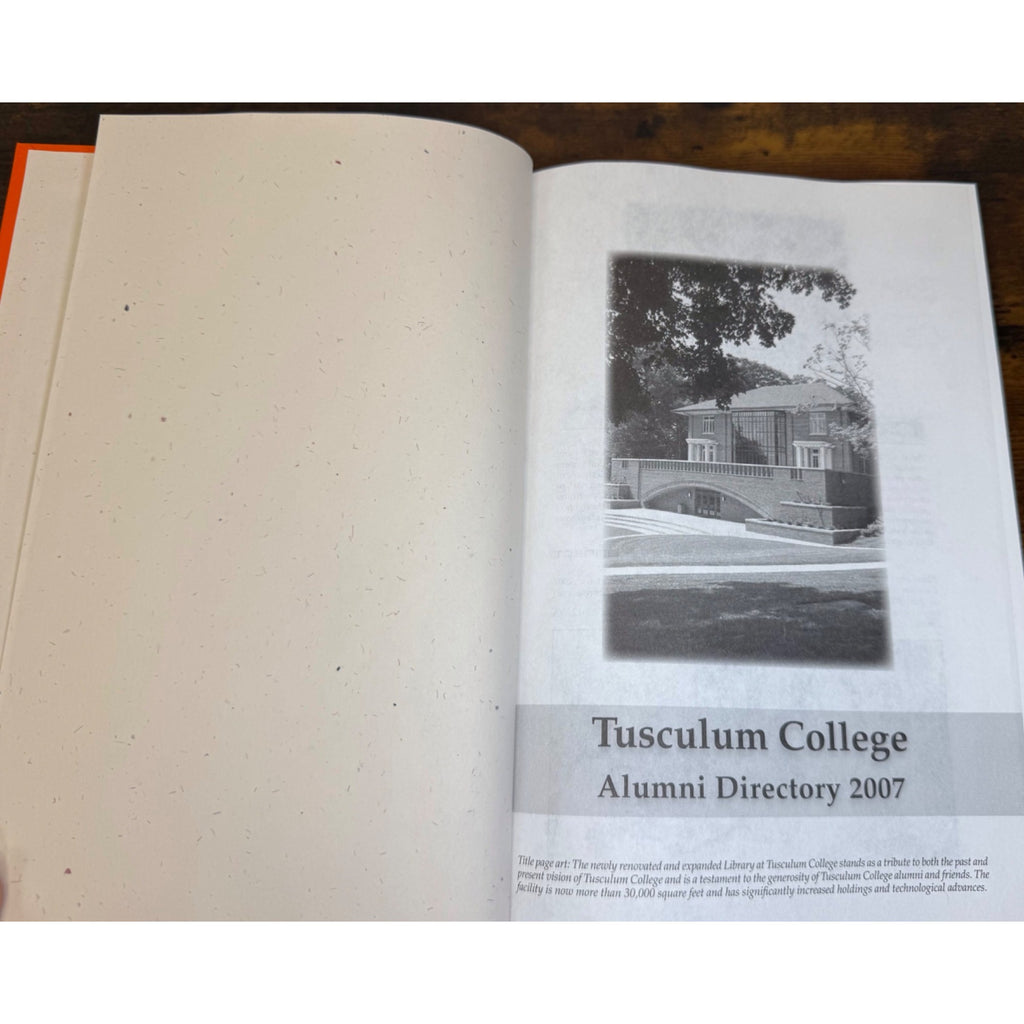 Tusculum College Alumni Directory 2007 Hardcover Book Orange Cover