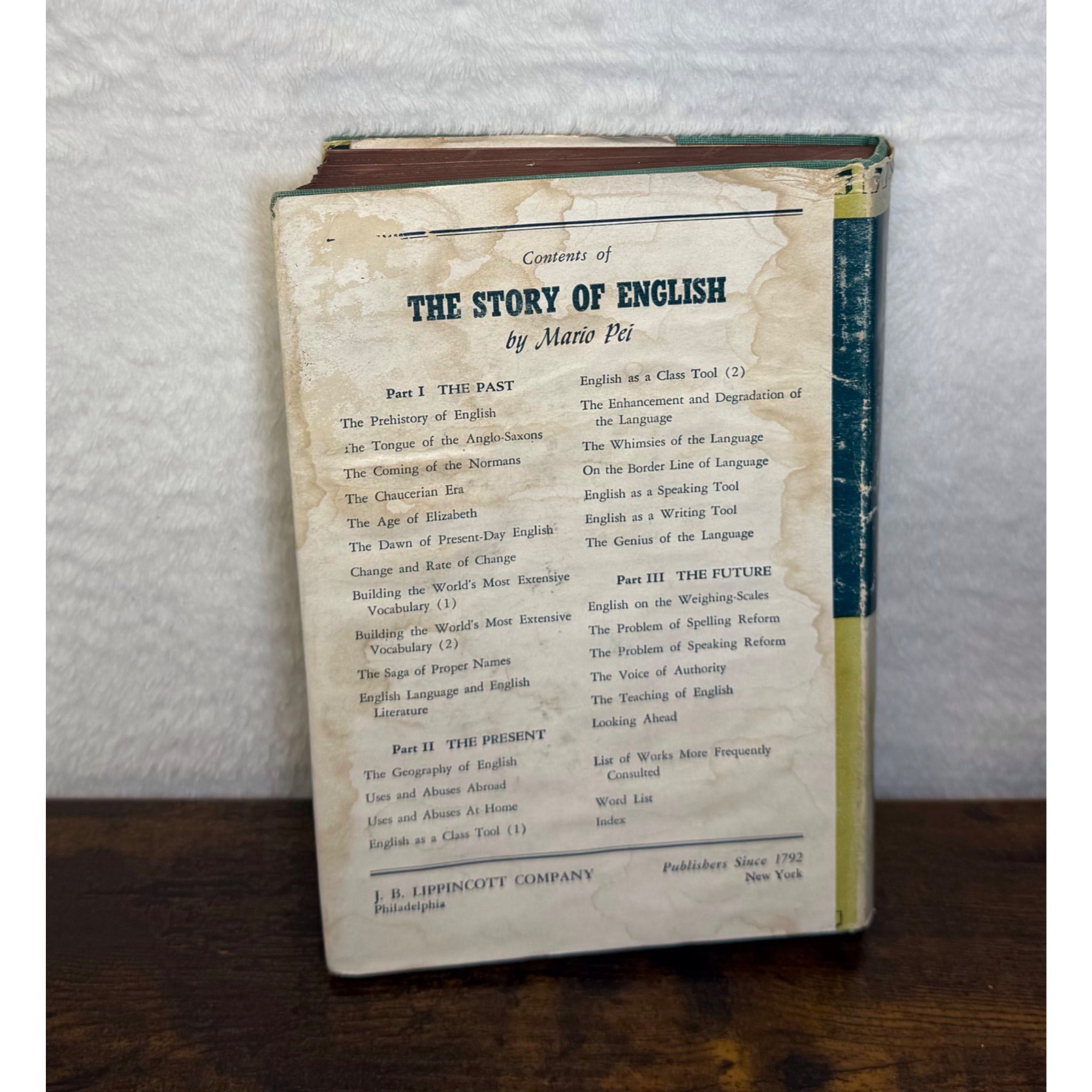 The Story Of English By Mario Pei Hardcover J.B. Lippincott 1952 Language