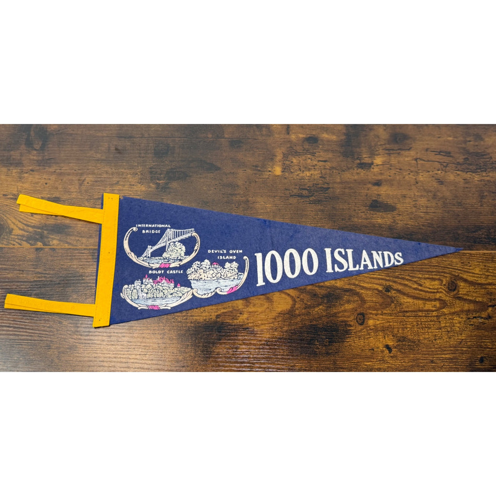1000 Islands Vintage Felt Souvenir Pennant With Boldt Castle