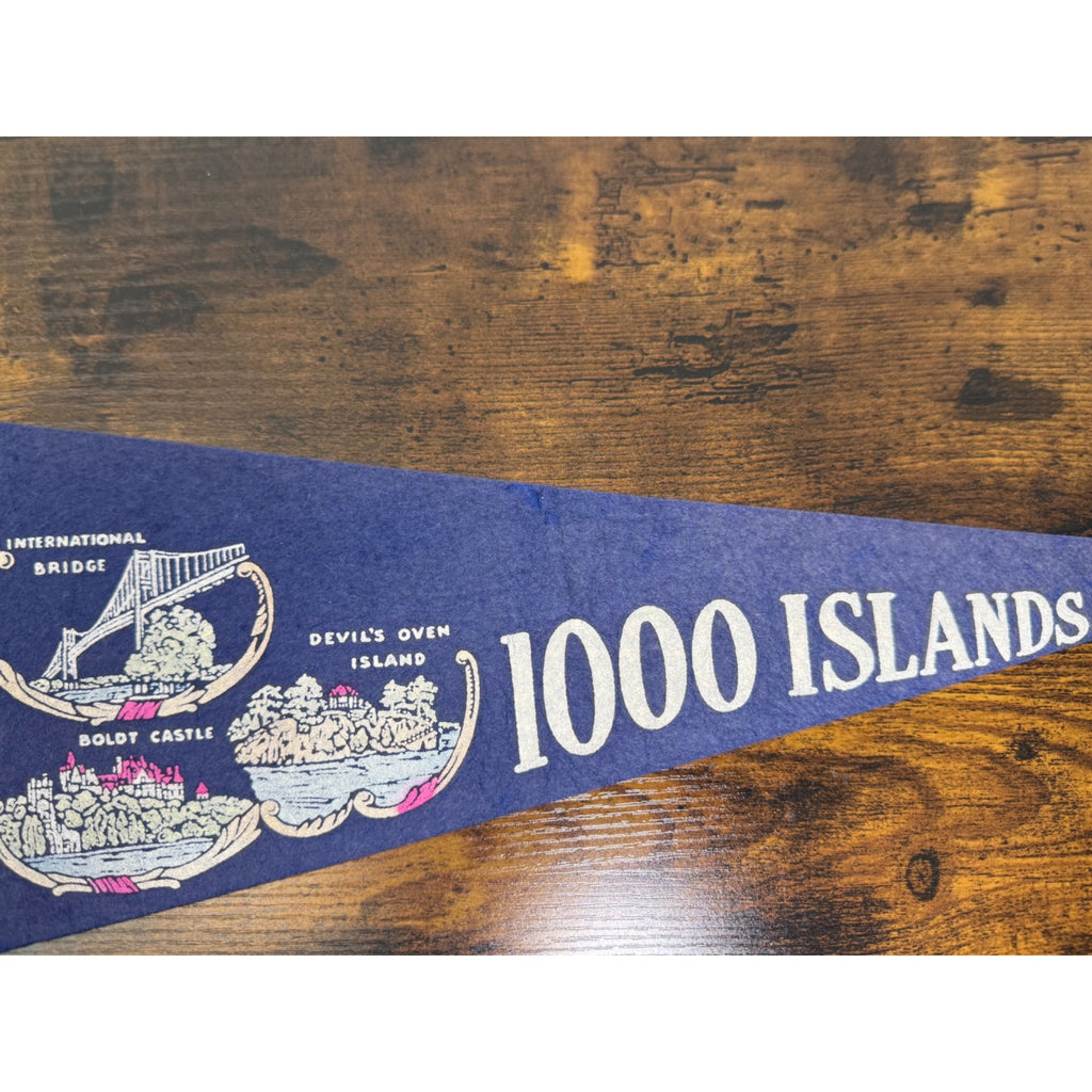 1000 Islands Vintage Felt Souvenir Pennant With Boldt Castle