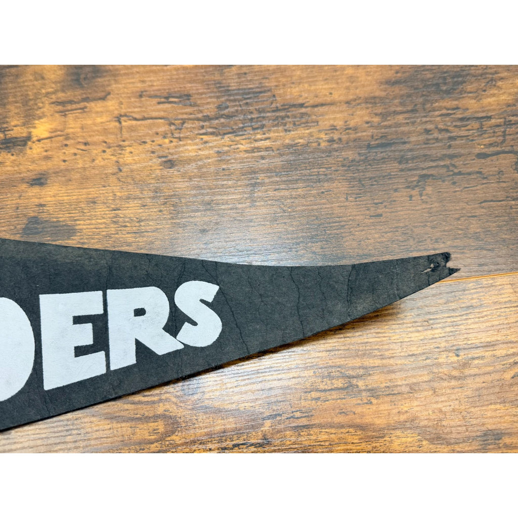 Vintage Oakland Raiders NFL Pennant With Logo & "The Silver & Black" Damaged