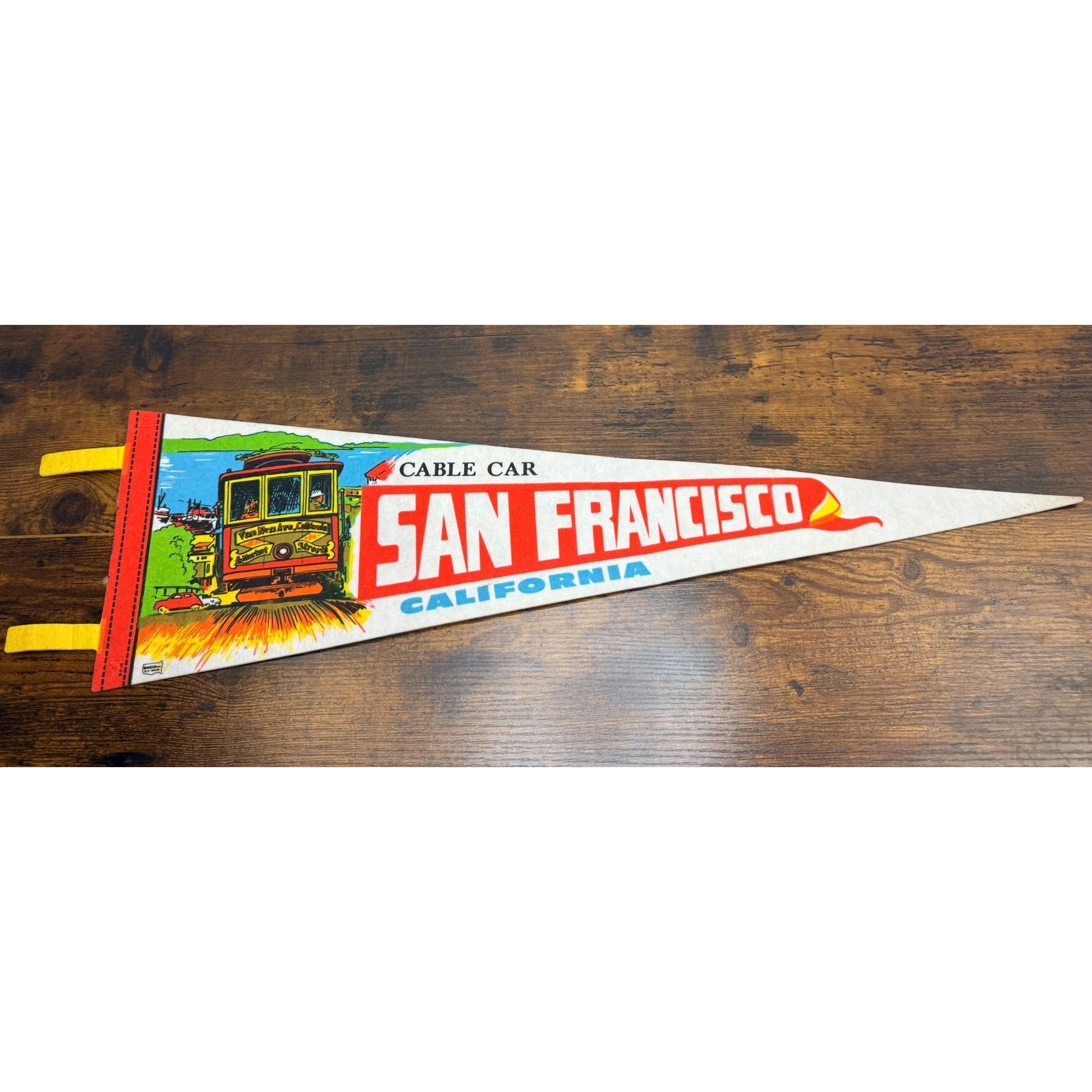 Vintage San Francisco Cable Car Felt Pennant California Souvenir