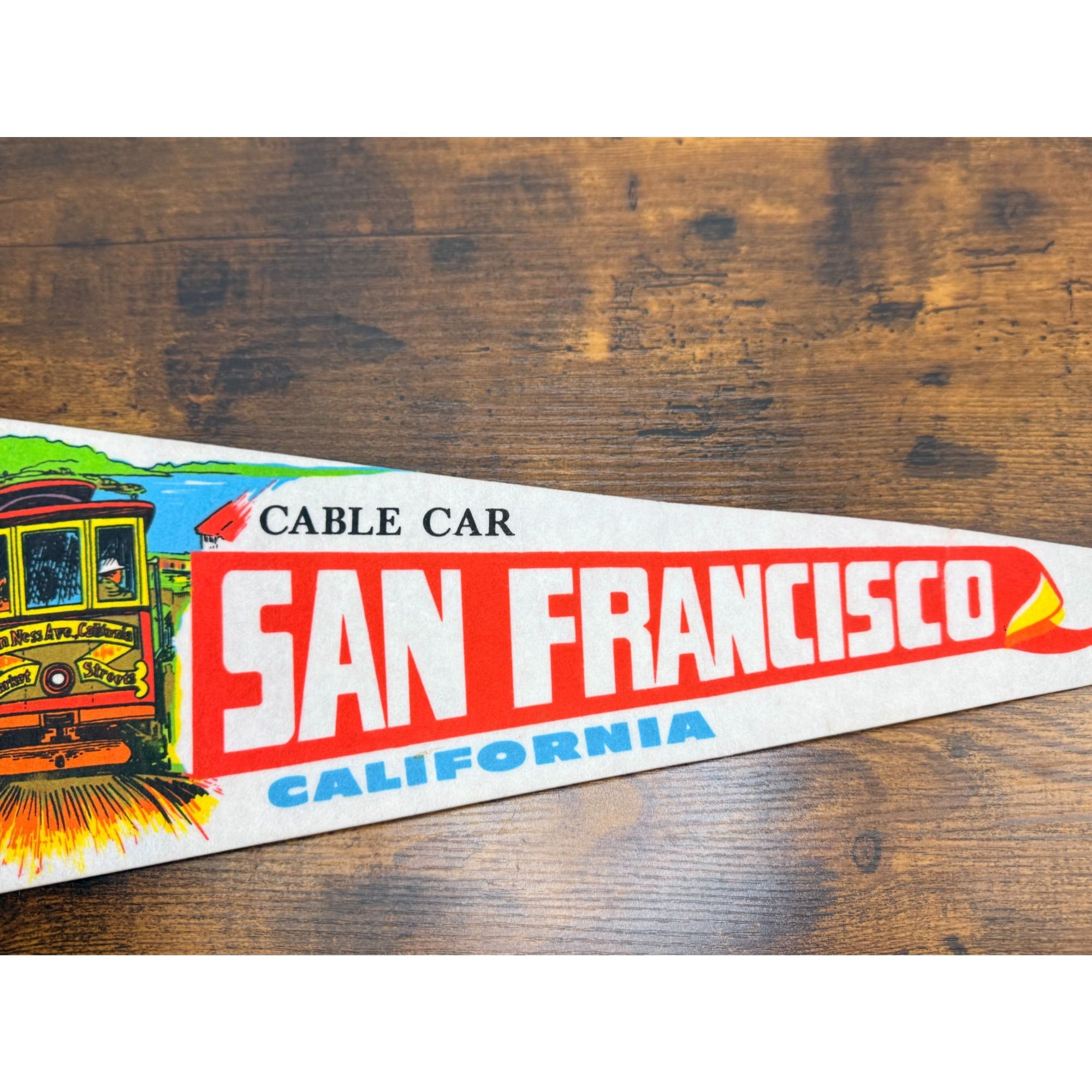 Vintage San Francisco Cable Car Felt Pennant California Souvenir