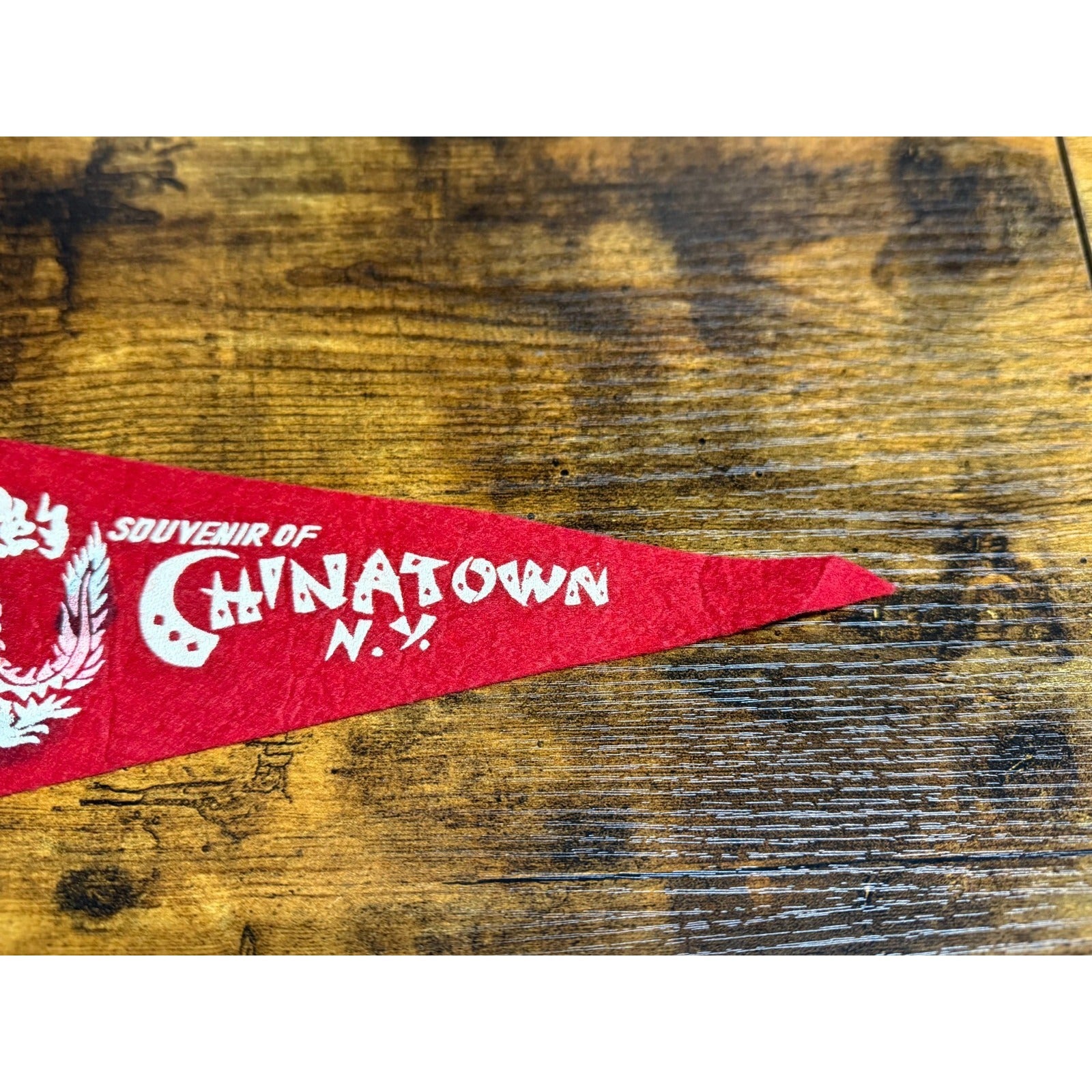 Vintage Souvenir of Chinatown, N.Y. pennant