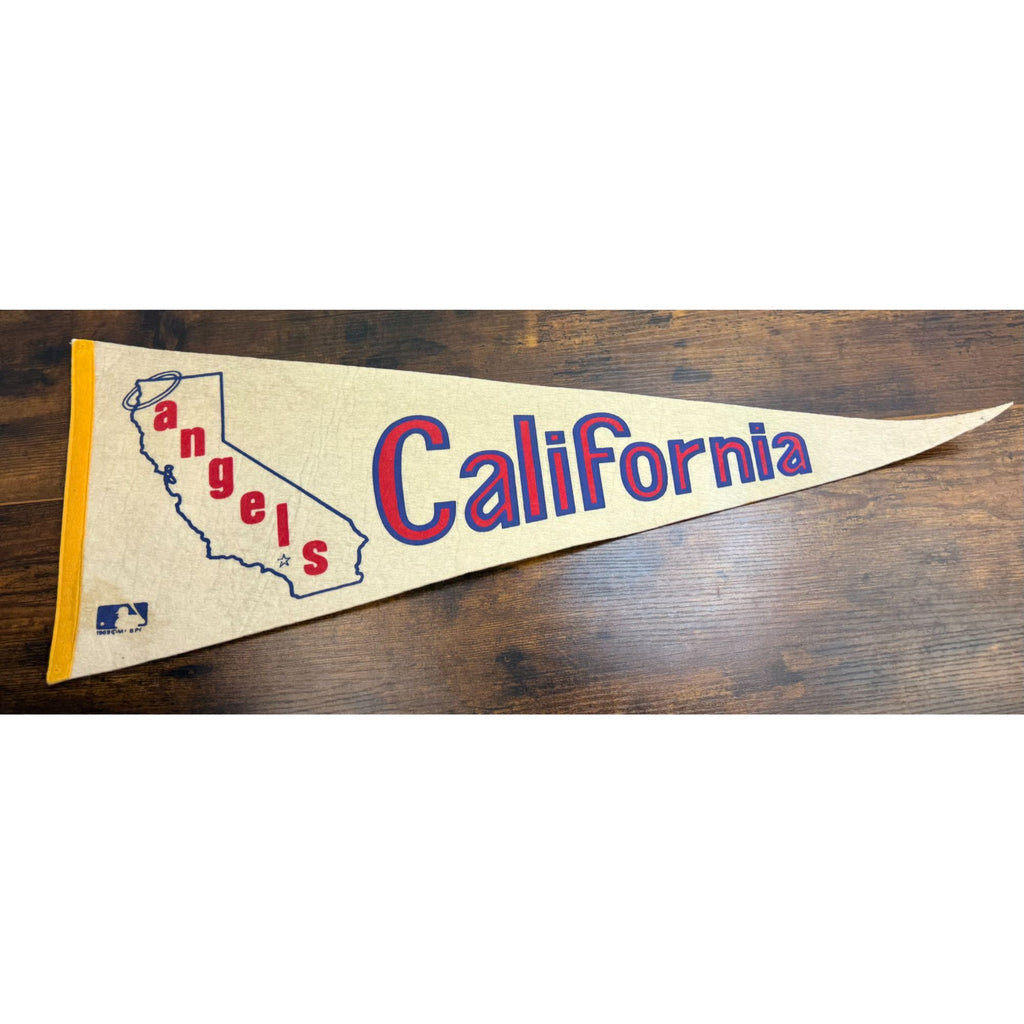 Vintage 1969 California Angels MLB Felt Pennant With California Map Design