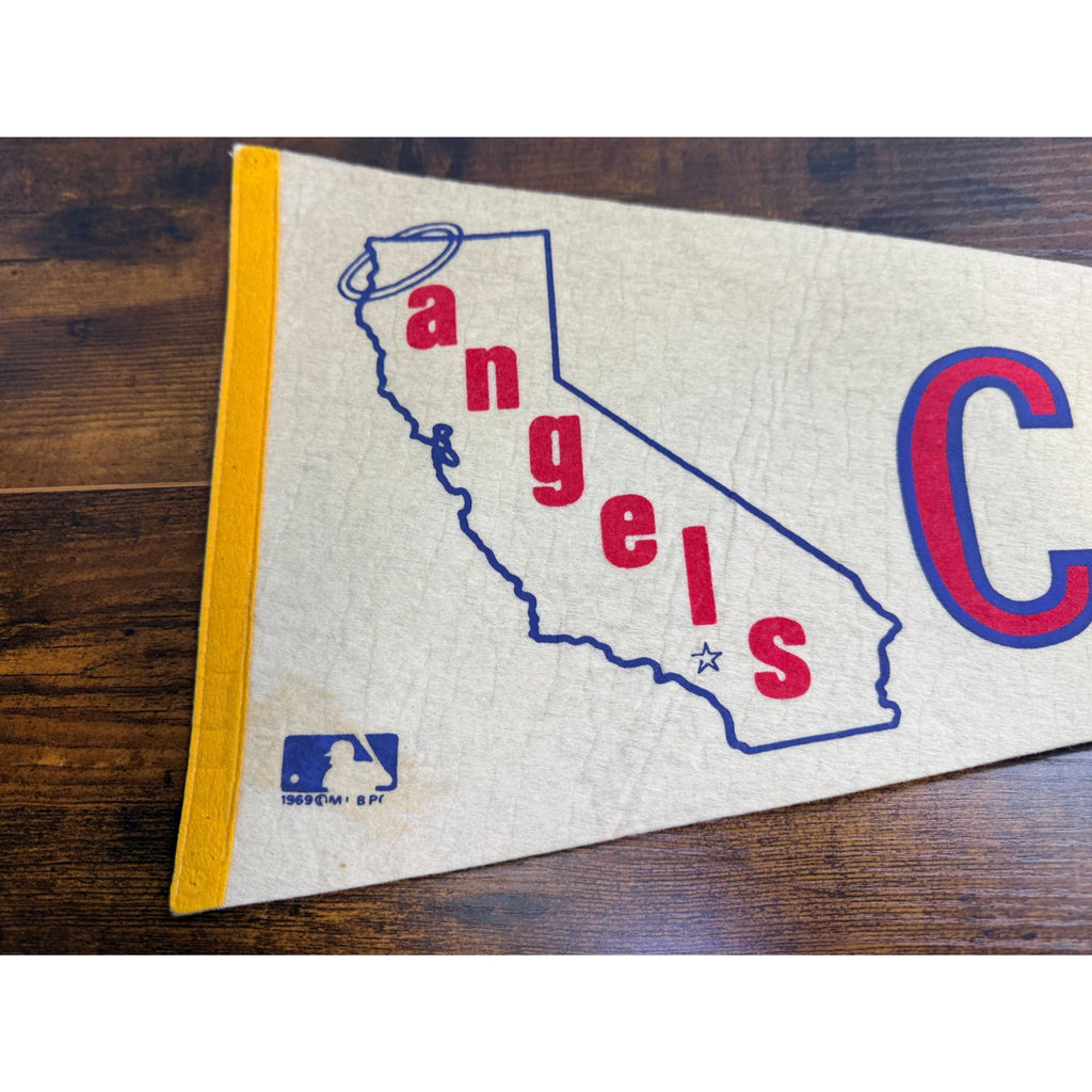 Vintage 1969 California Angels MLB Felt Pennant With California Map Design