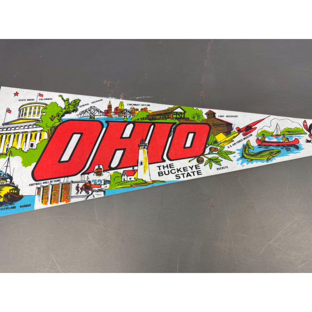 Vintage Ohio “The Buckeye State” pennant