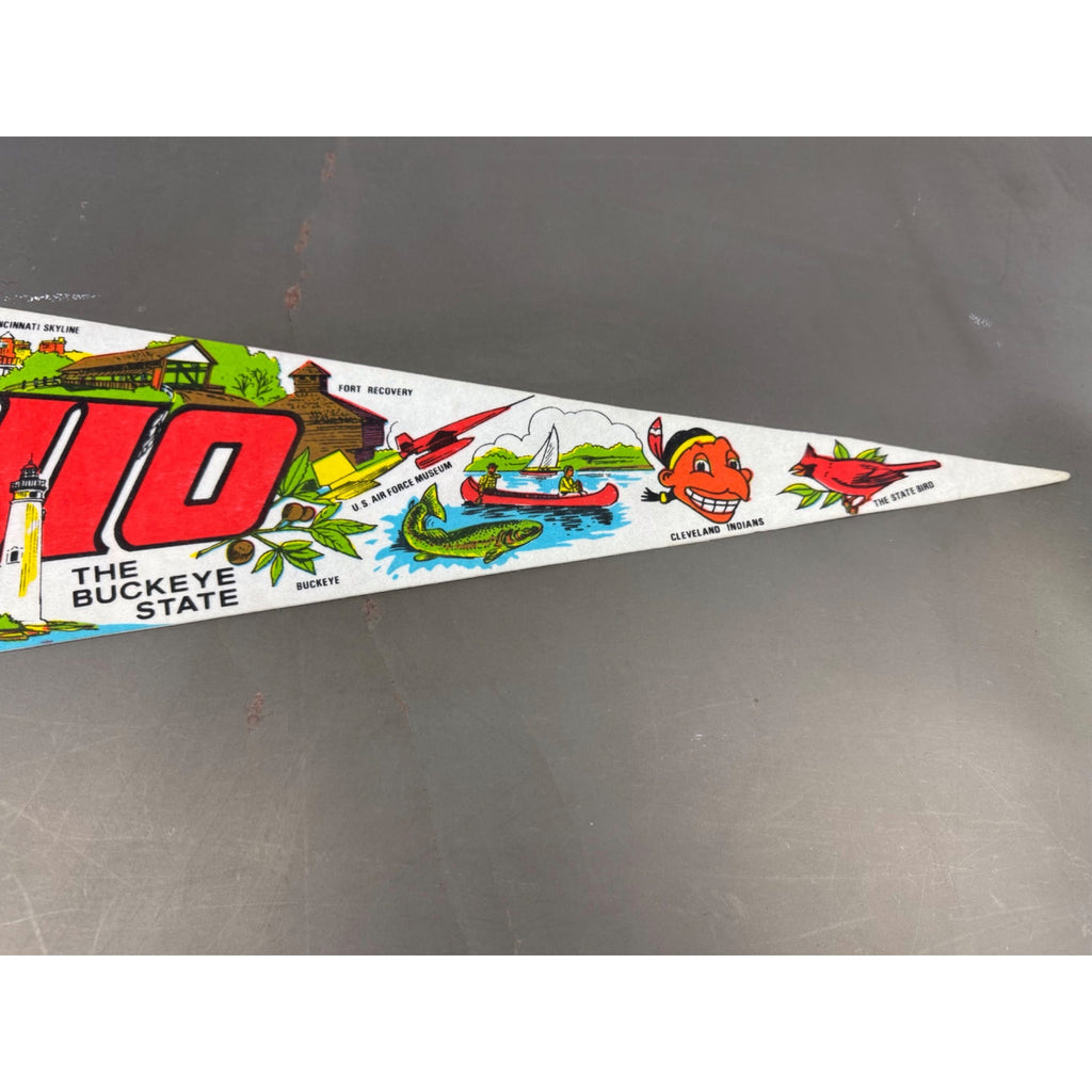 Vintage Ohio “The Buckeye State” pennant