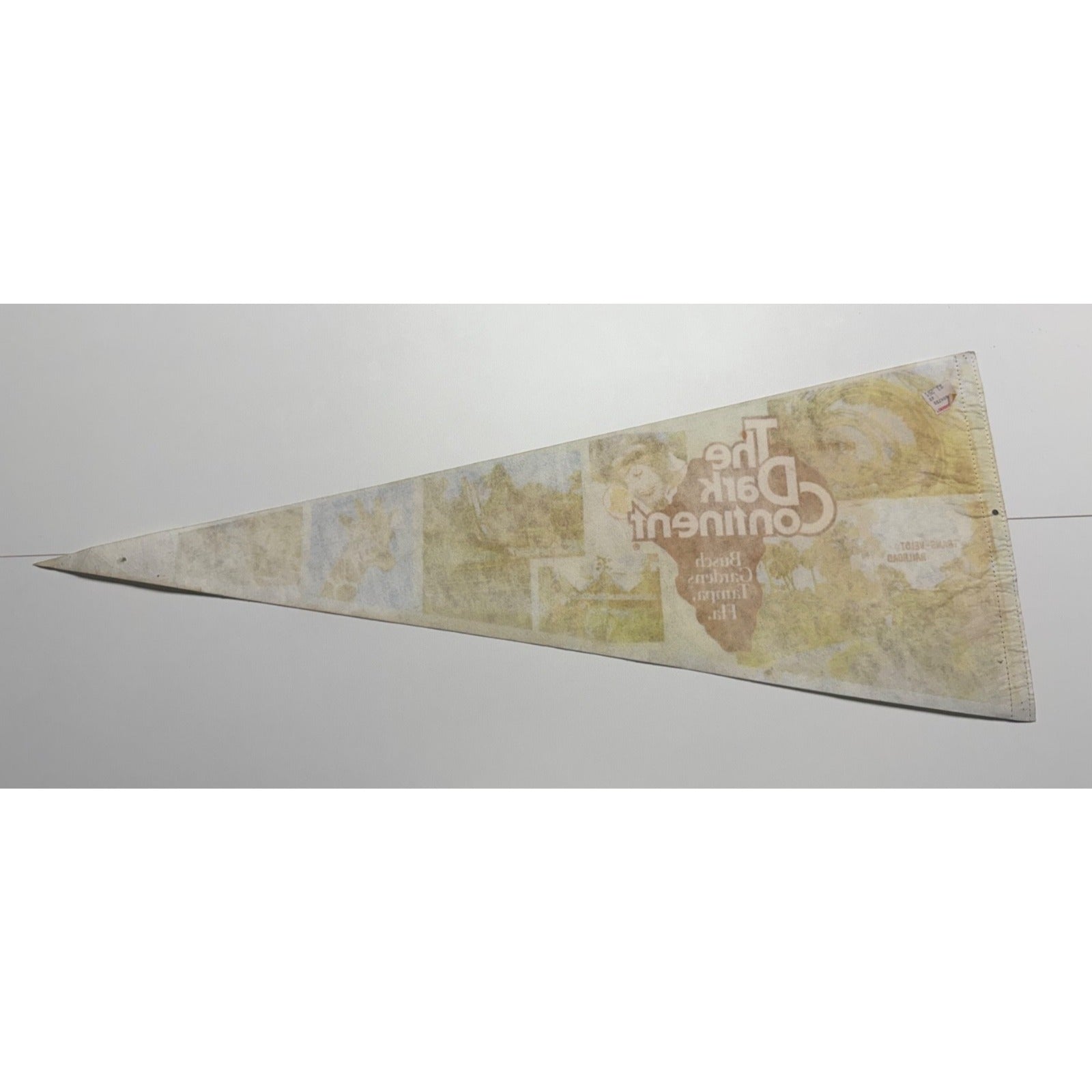 Vintage 1980s The Dark Continent Busch Gardens Tampa Florida Full Size Pennant