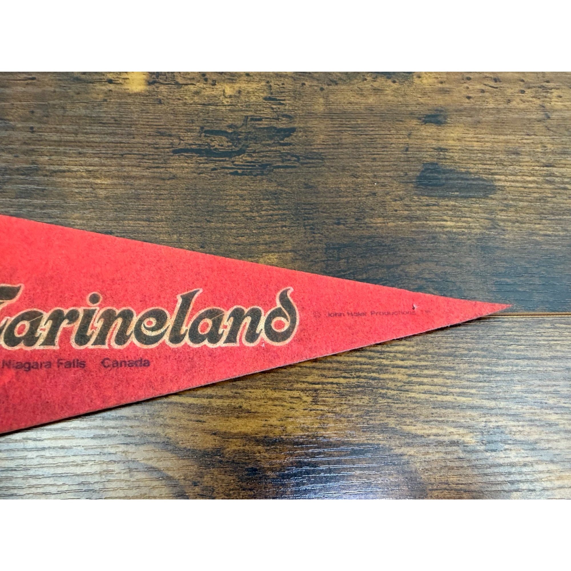 Vintage Marineland Pennant Niagara Falls Canada Dolphin Felt Banner 11.5 inches