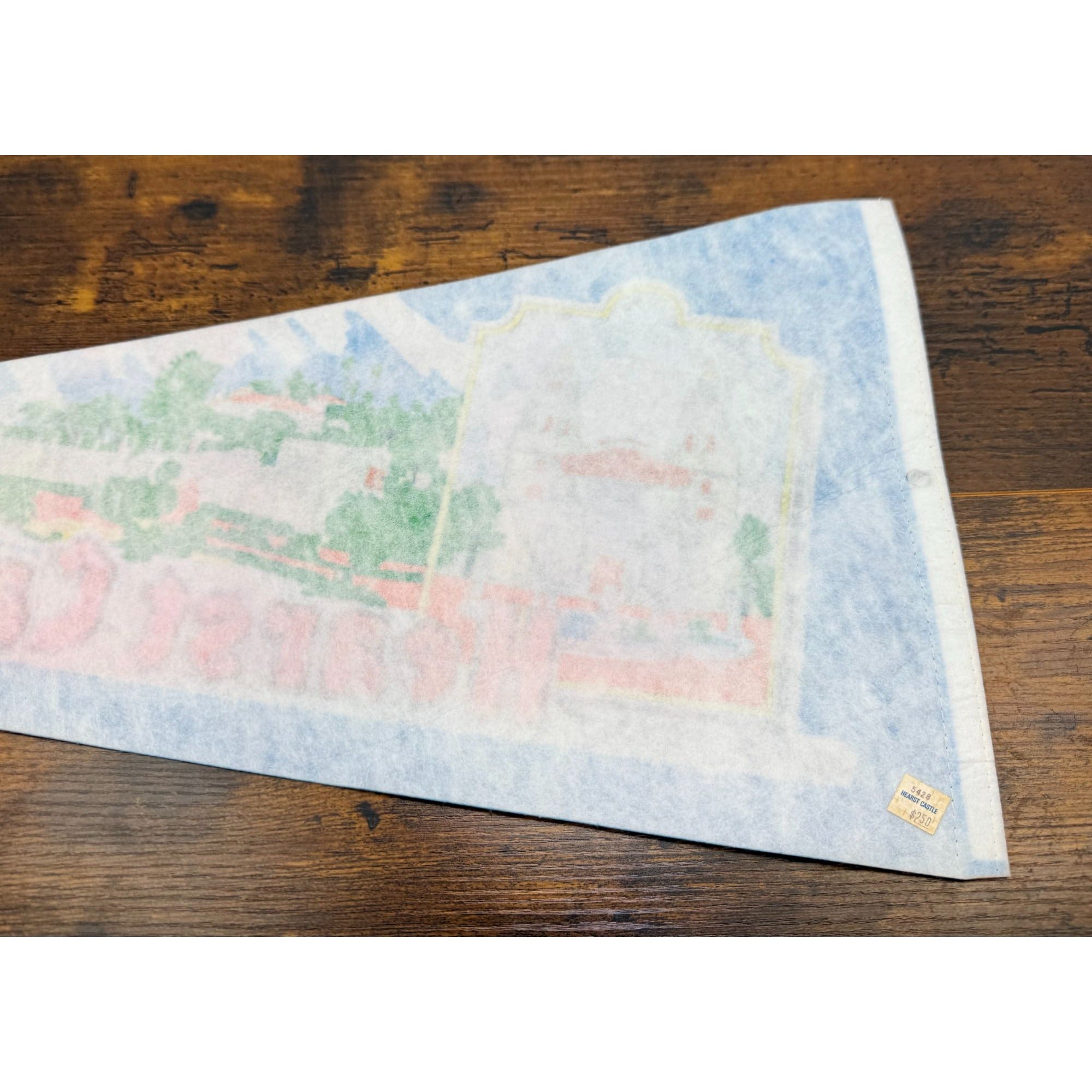Vintage Hearst Castle Pennant San Simeon California Souvenir Blue Felt