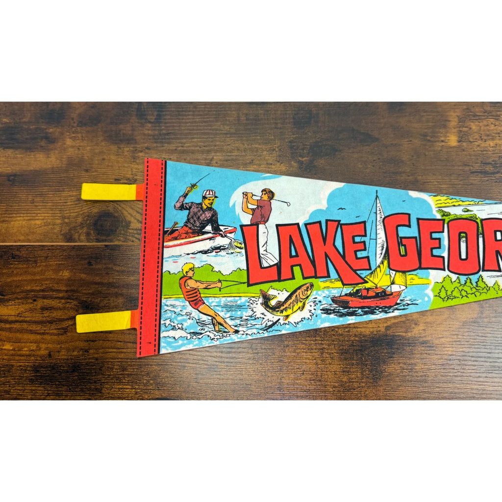 Vintage Lake George NY Vintage Felt Pennant 25 inches