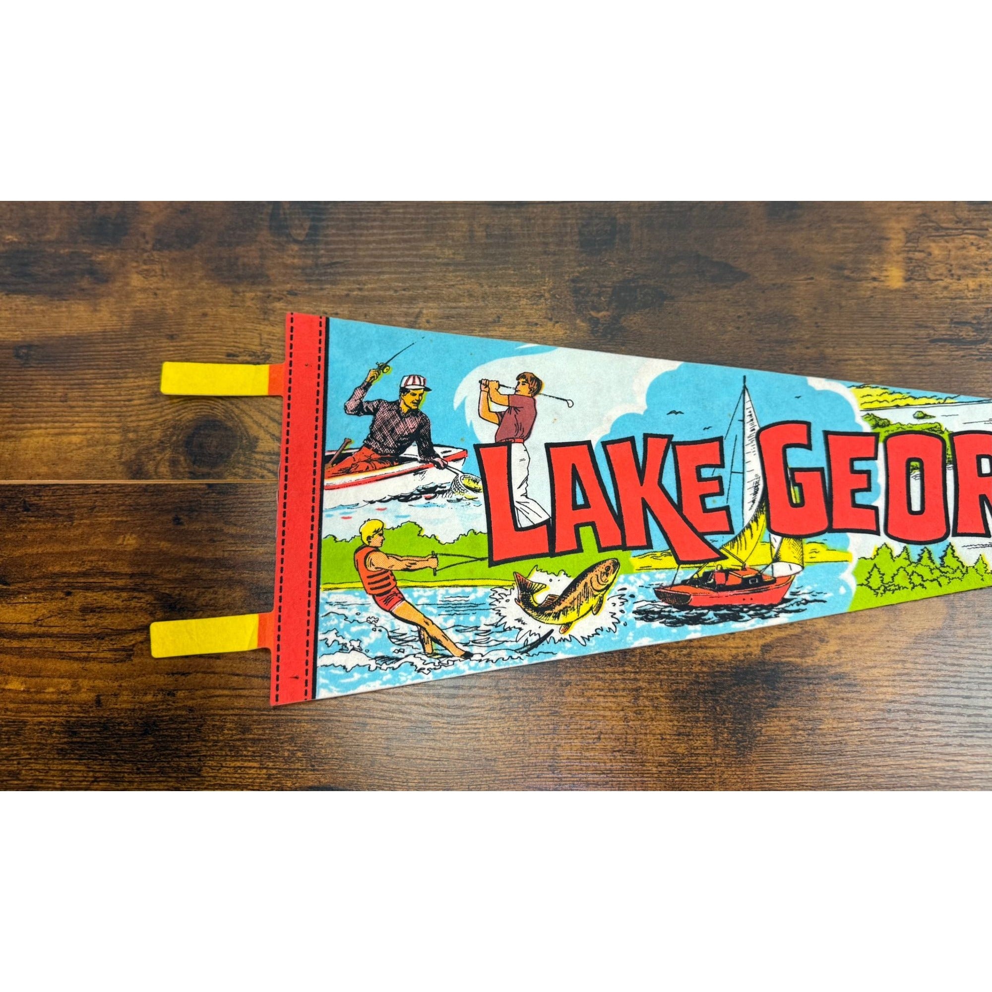 Vintage Lake George NY Vintage Felt Pennant 25 inches