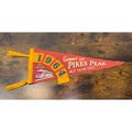 Vintage 1964 Pikes Peak Summit Felt Pennant With Cog Railway Design
