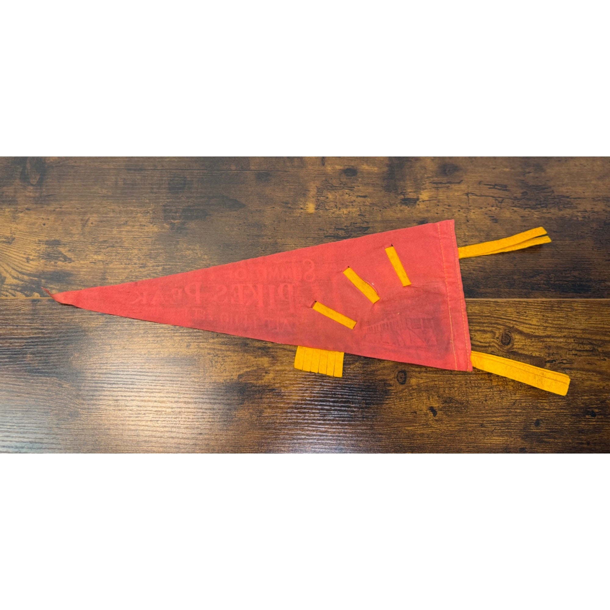 Vintage 1964 Pikes Peak Summit Felt Pennant With Cog Railway Design